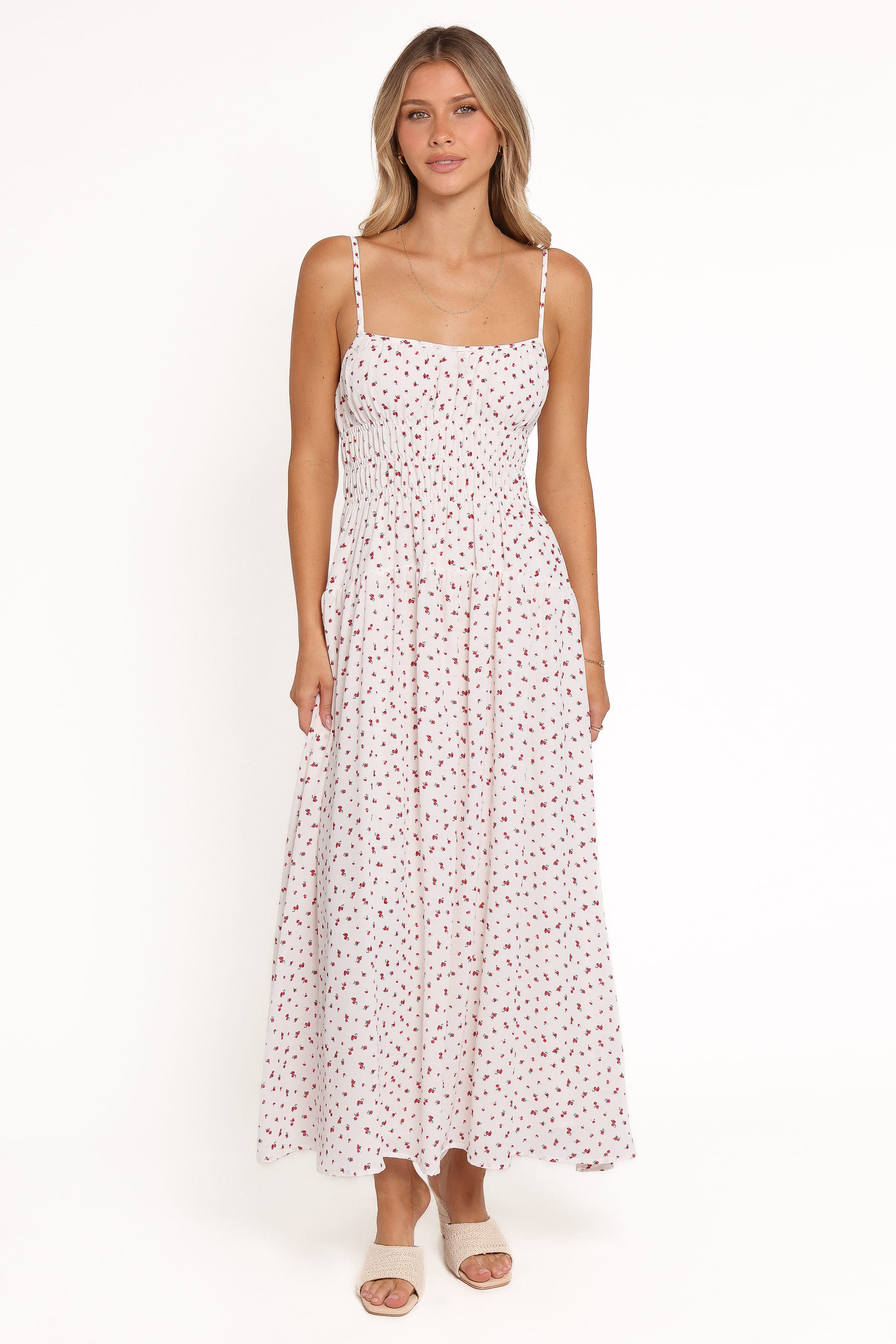 Petal and Pup USA DRESSES Brittany Maxi Dress - Red Floral