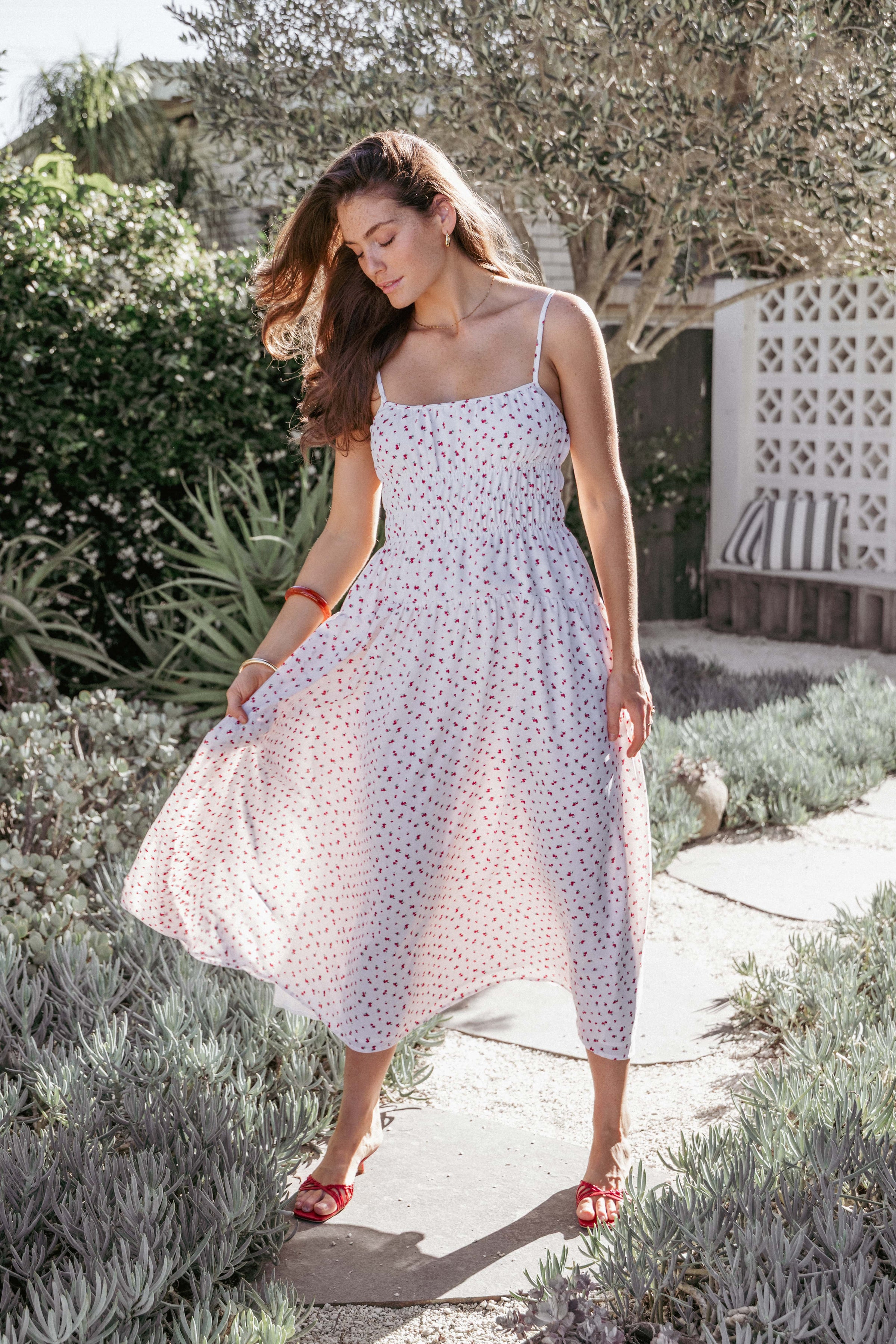 Petal and Pup USA DRESSES Brittany Maxi Dress - Red Floral