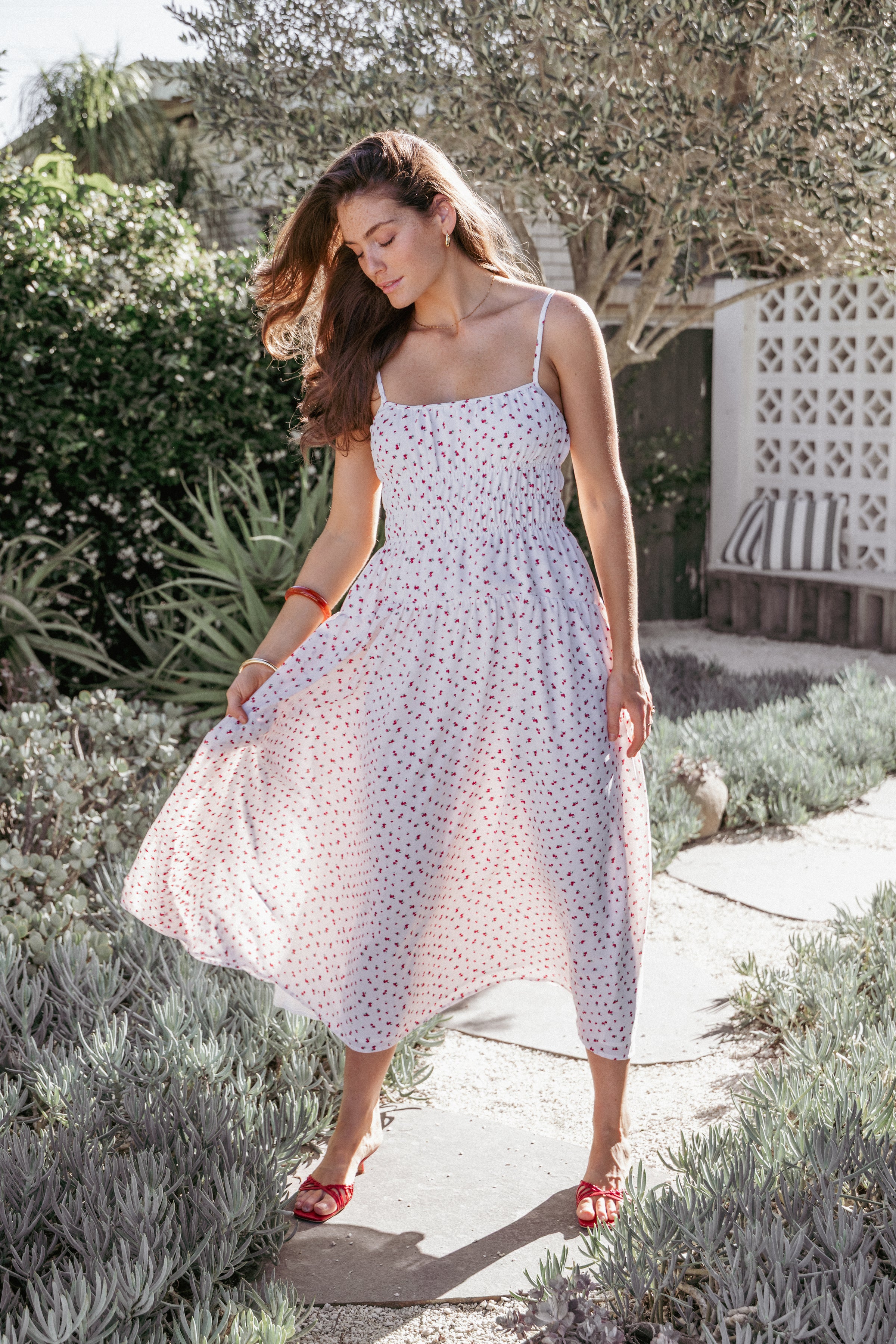 Petal and Pup USA DRESSES Brittany Maxi Dress - Red Floral