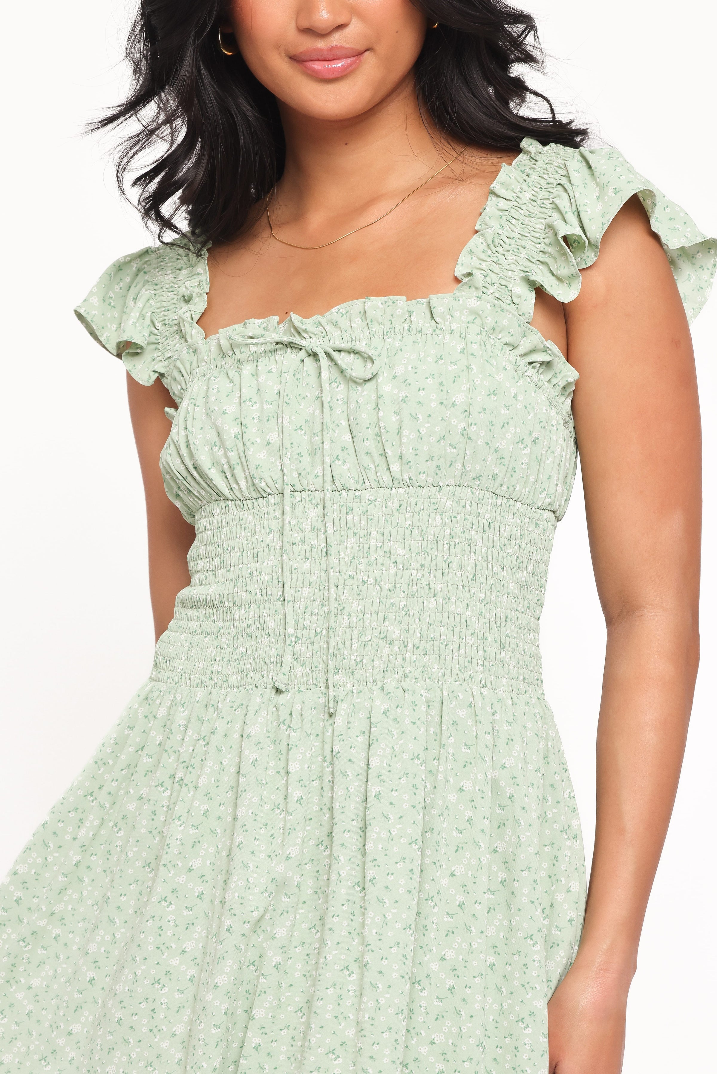 Petal and Pup USA DRESSES Bronte Midi Dress - Green Floral