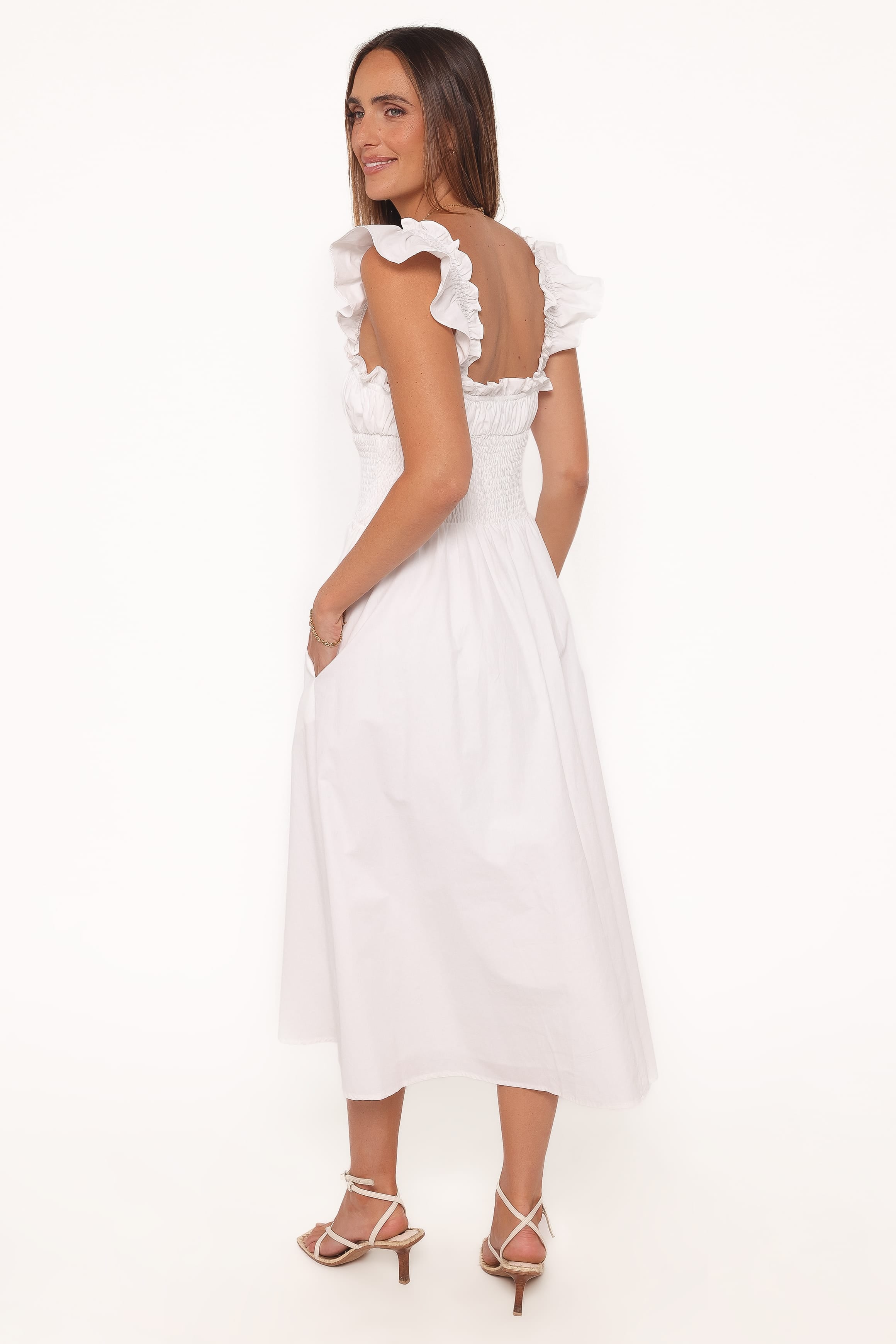Petal and Pup USA DRESSES Bronte Midi Dress - White