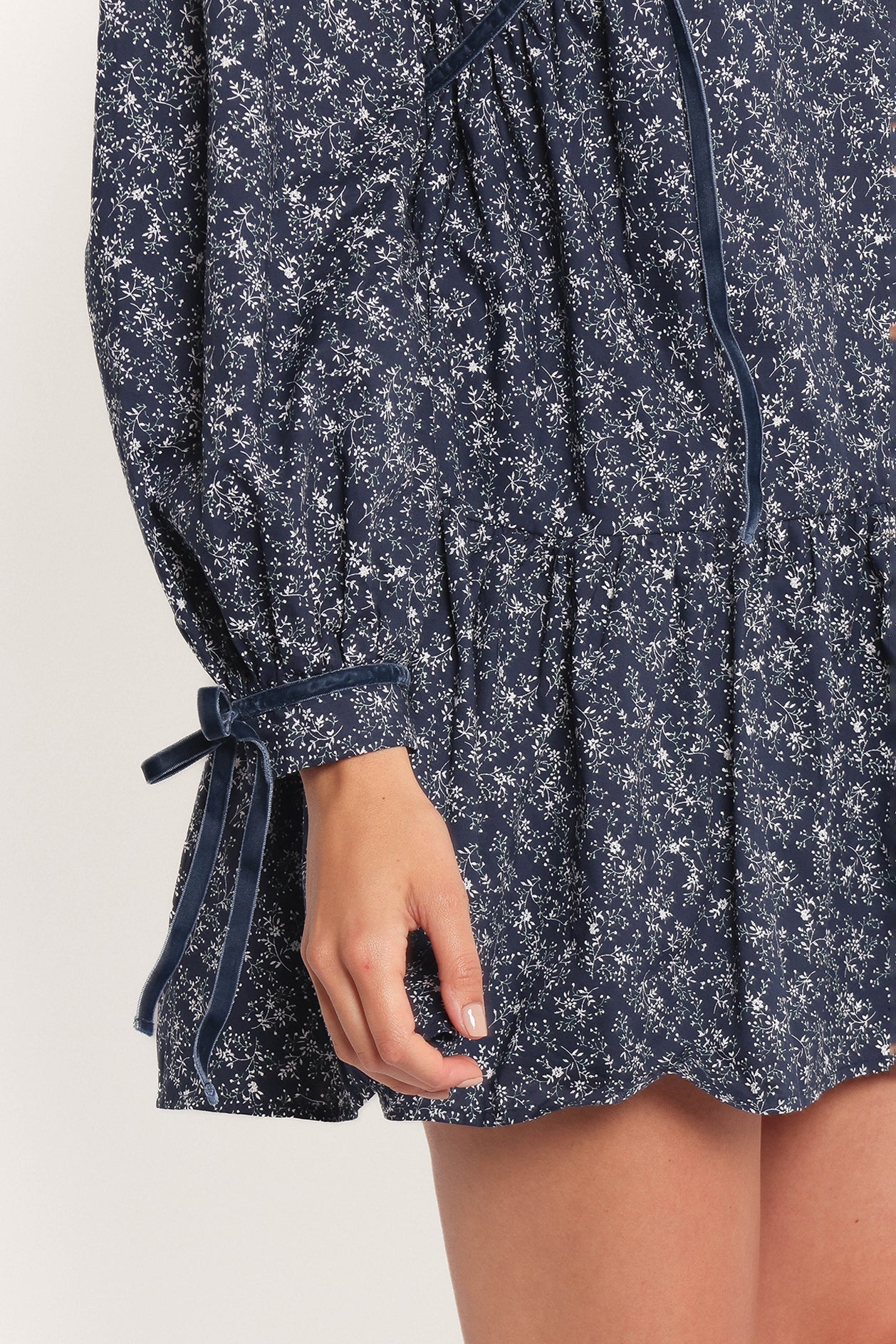 Petal and Pup USA DRESSES Brooklyn Mini Dress - Blue Floral