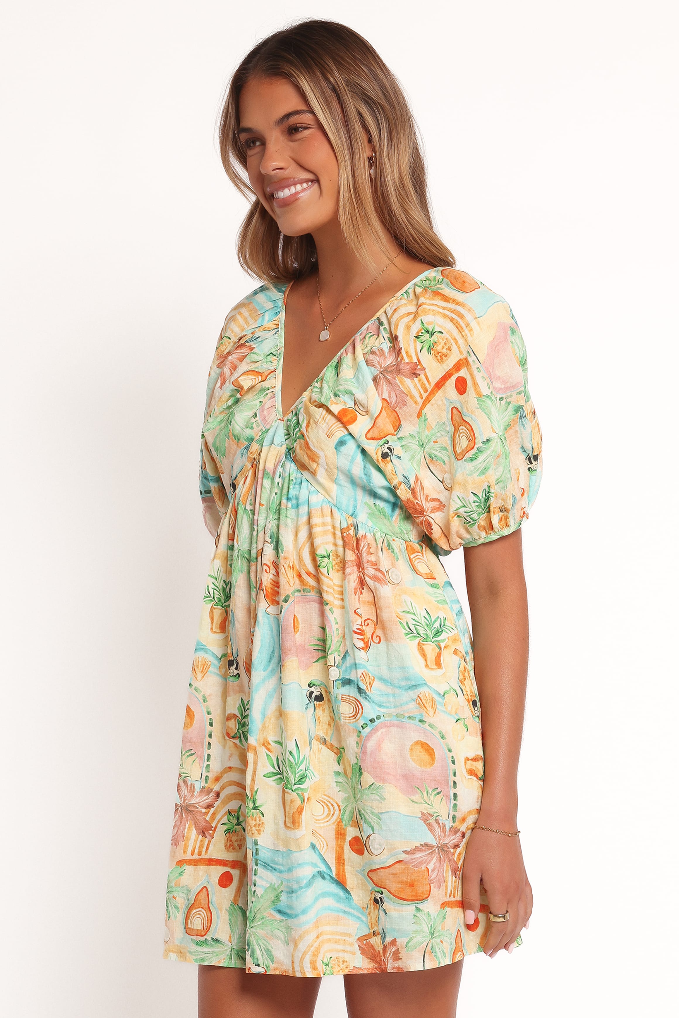 Petal and Pup USA DRESSES Cadhla Mini Dress - Golden Palm