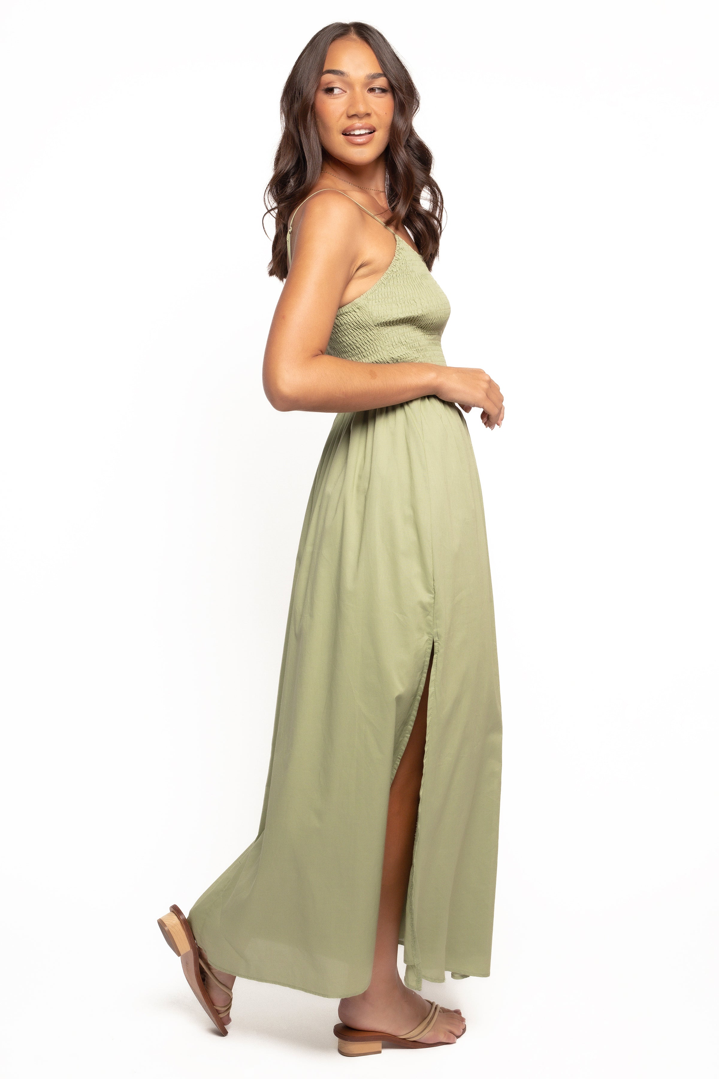 Petal and Pup USA DRESSES Cagnes Maxi Dress - Olive (Hold for Amazon)