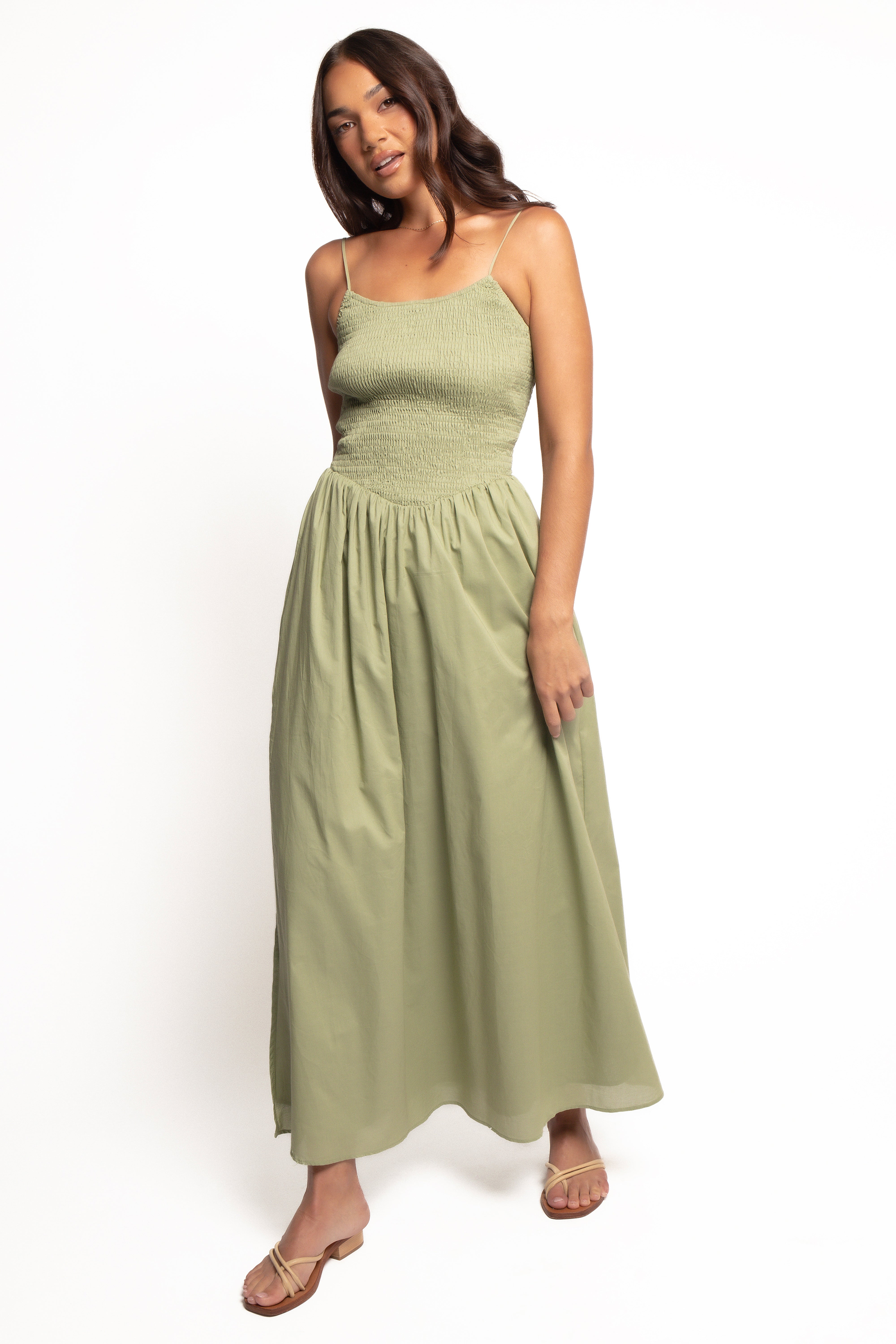Petal and Pup USA DRESSES Cagnes Maxi Dress - Olive (Hold for Amazon)