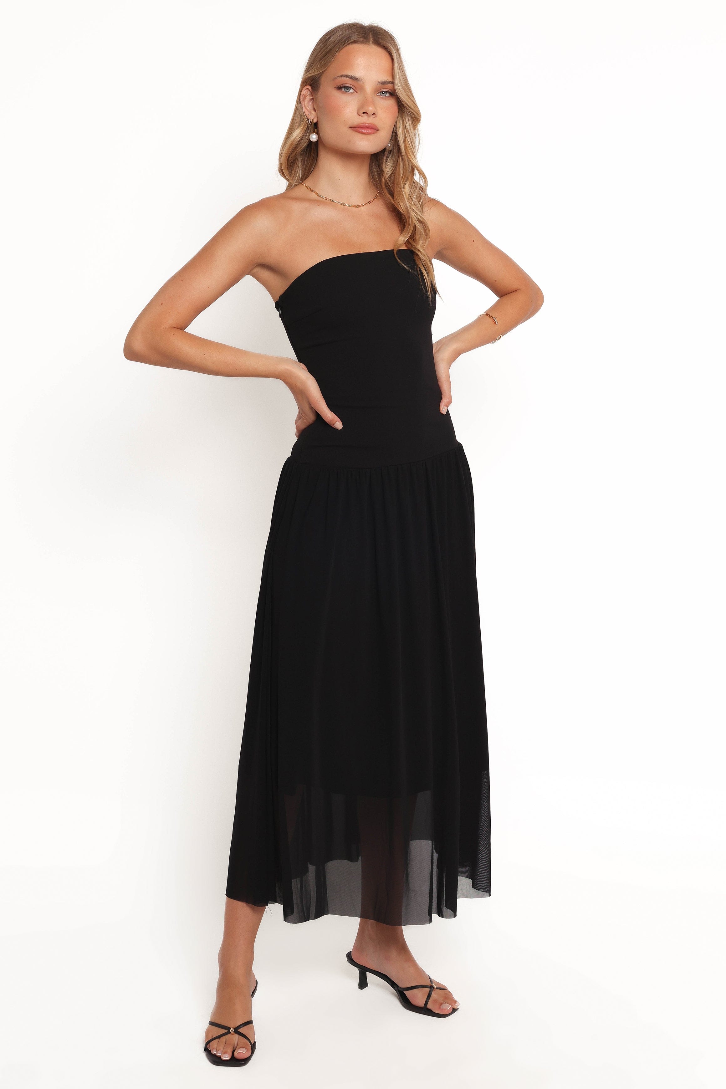 Petal and Pup USA DRESSES Caitie Midi Dress - Black