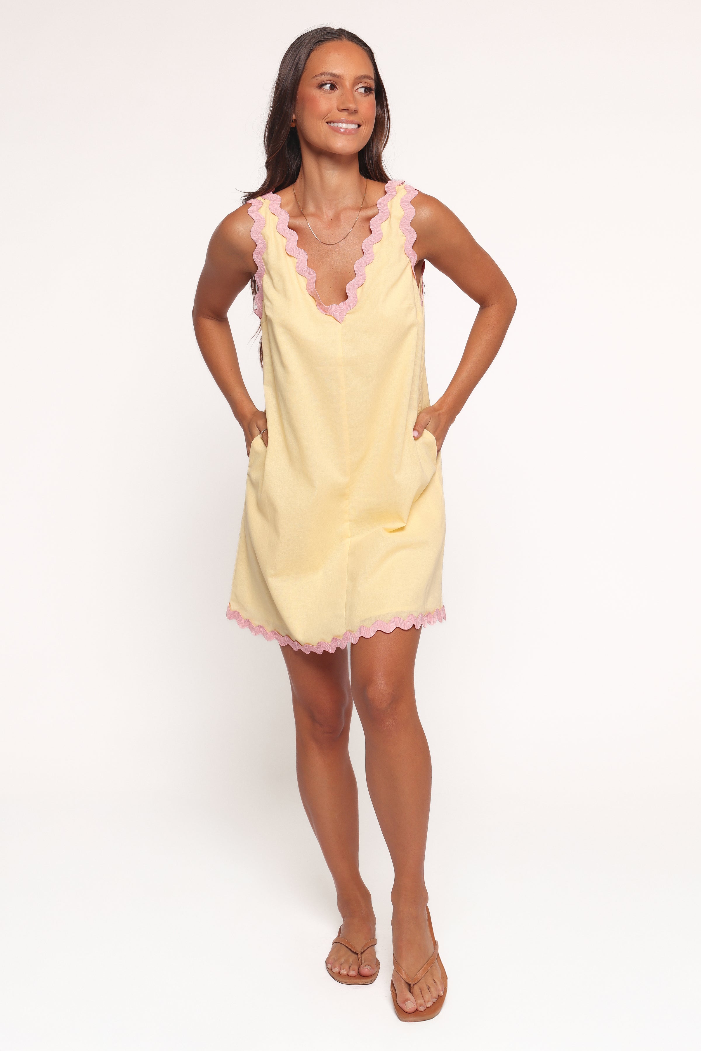 Petal and Pup USA DRESSES Calliope Mini Dress - Yellow Pink