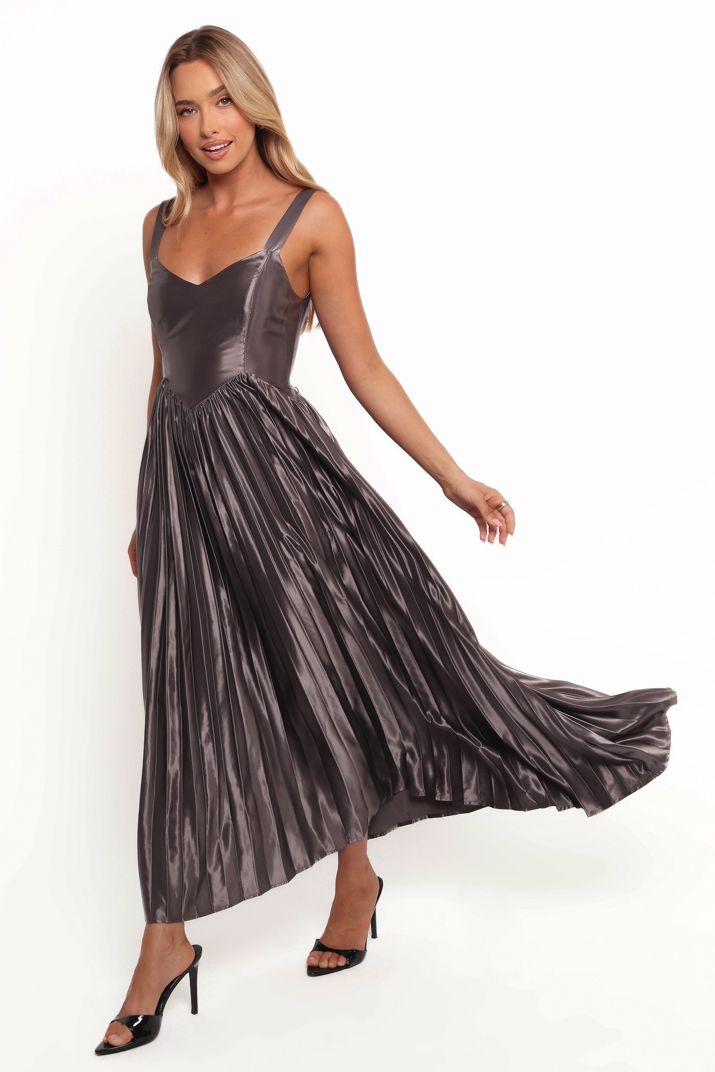 Petal and Pup USA DRESSES Camala Maxi Dress - Grey Silver