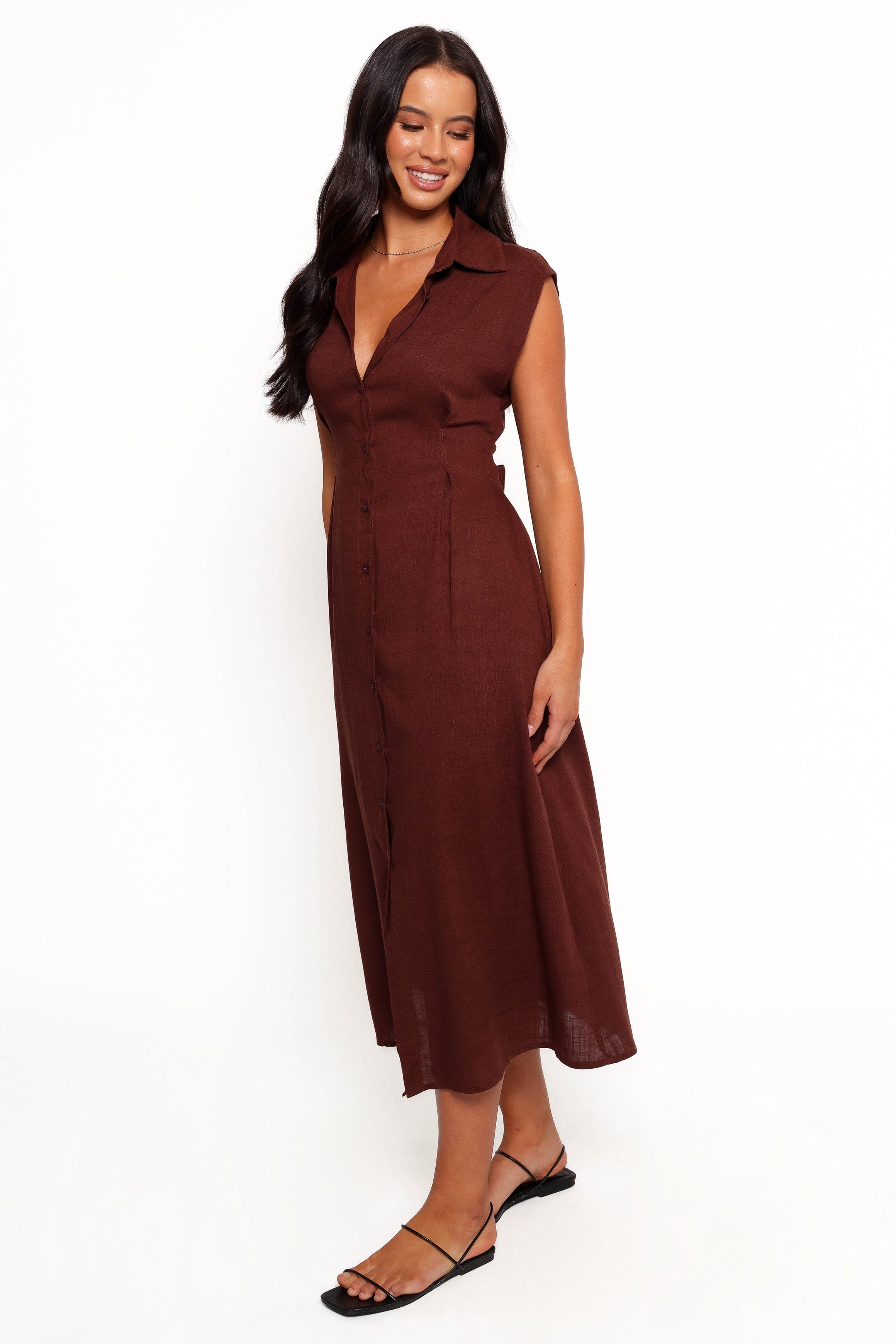 Petal and Pup USA DRESSES Cami Midi Dress - Chocolate Brown (Hold for Rack)