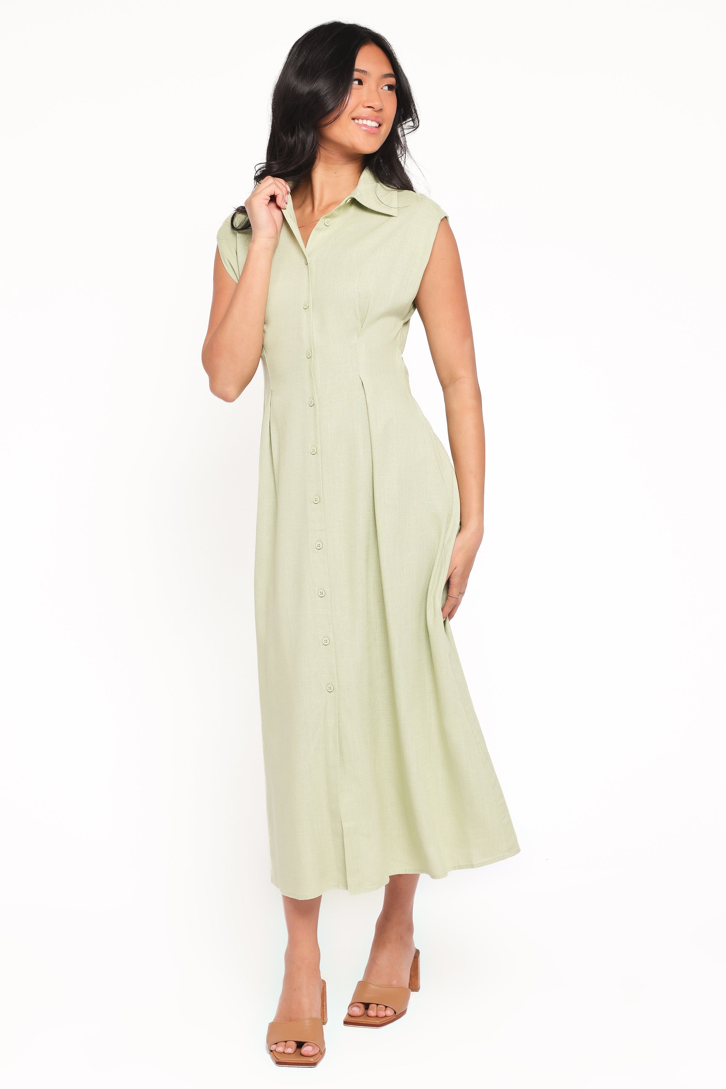 Petal and Pup USA DRESSES Cami Midi Dress - Green