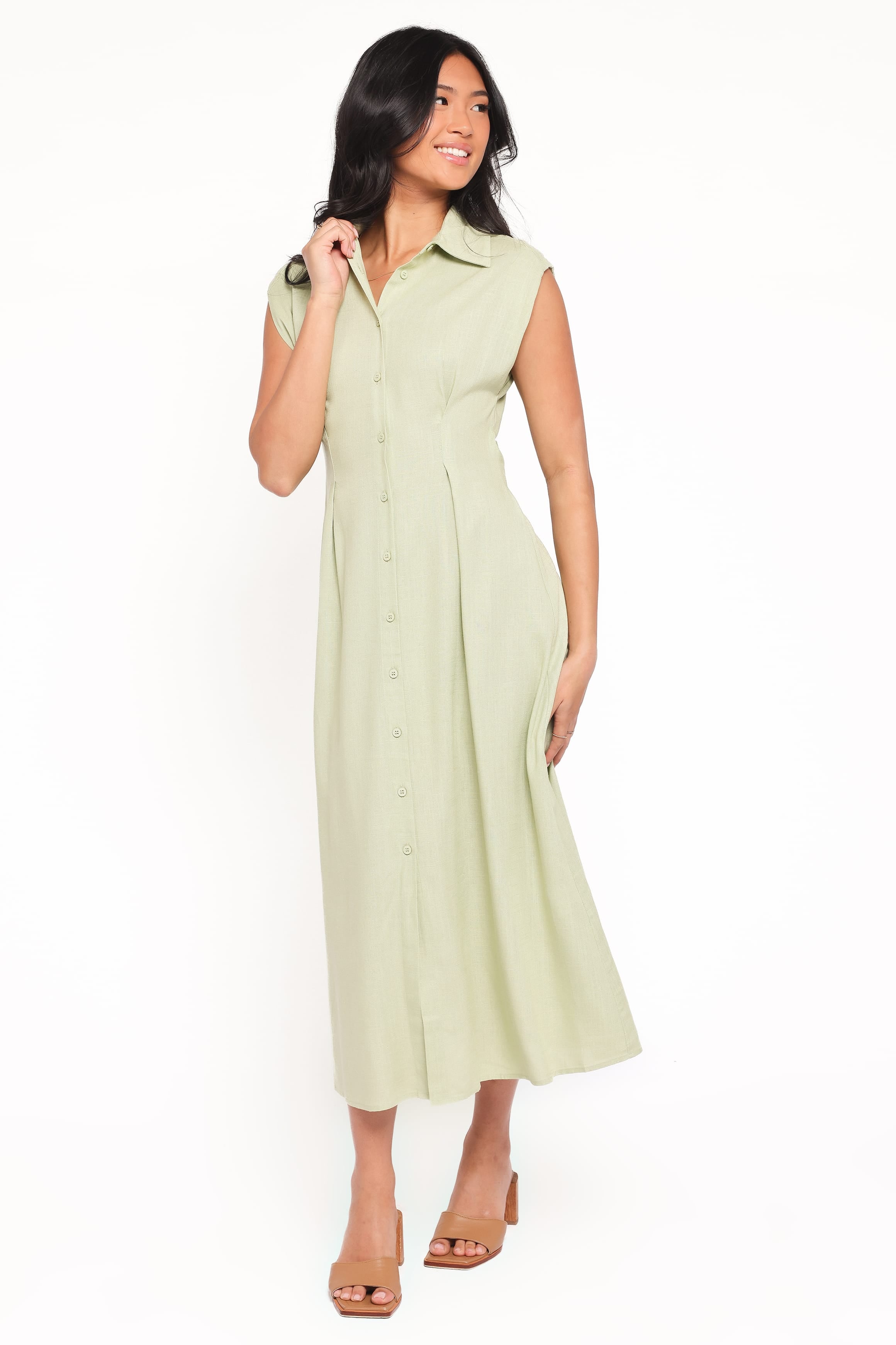 Petal and Pup USA DRESSES Cami Midi Dress - Green