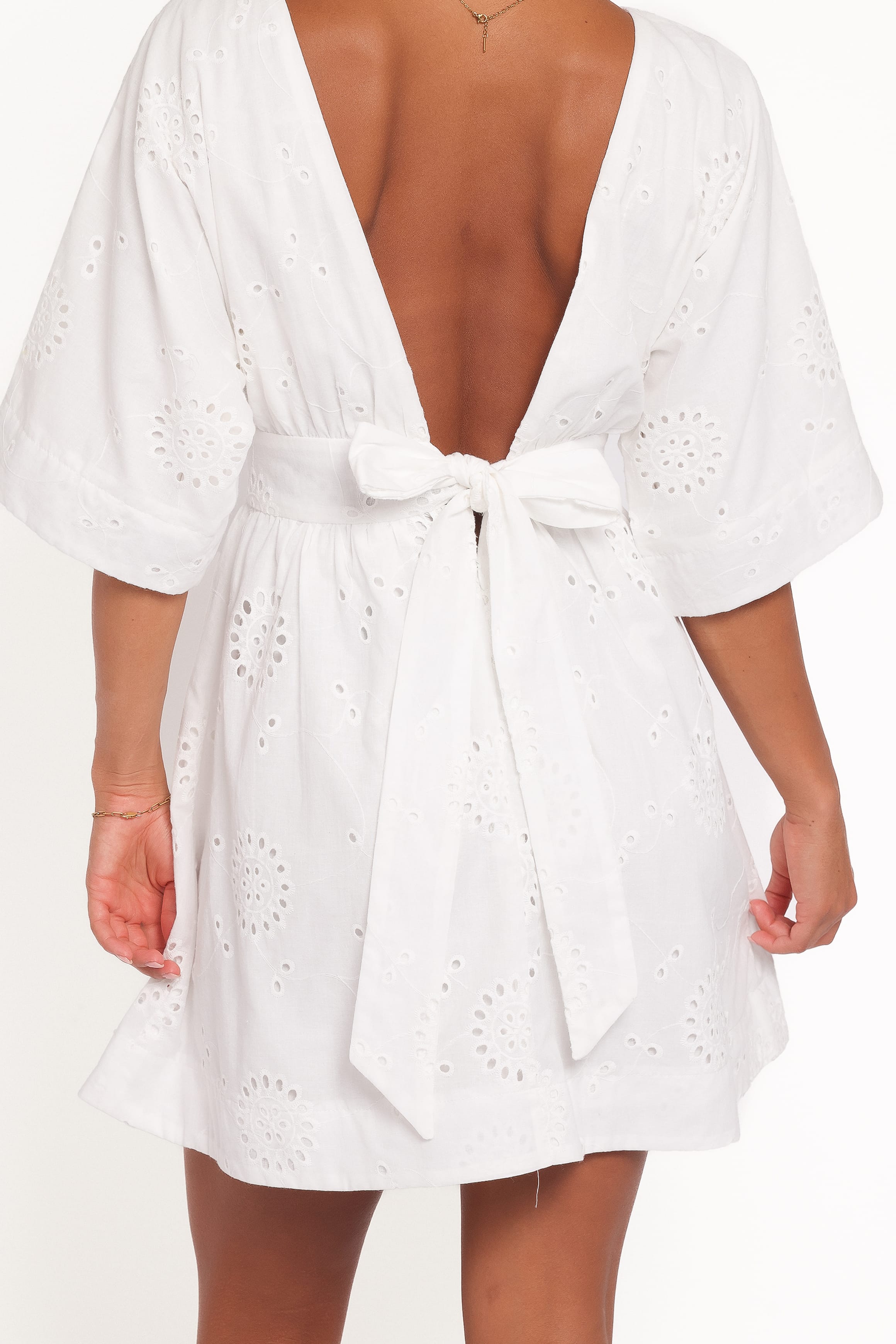Petal and Pup USA DRESSES Camila Open Back Mini Dress - White