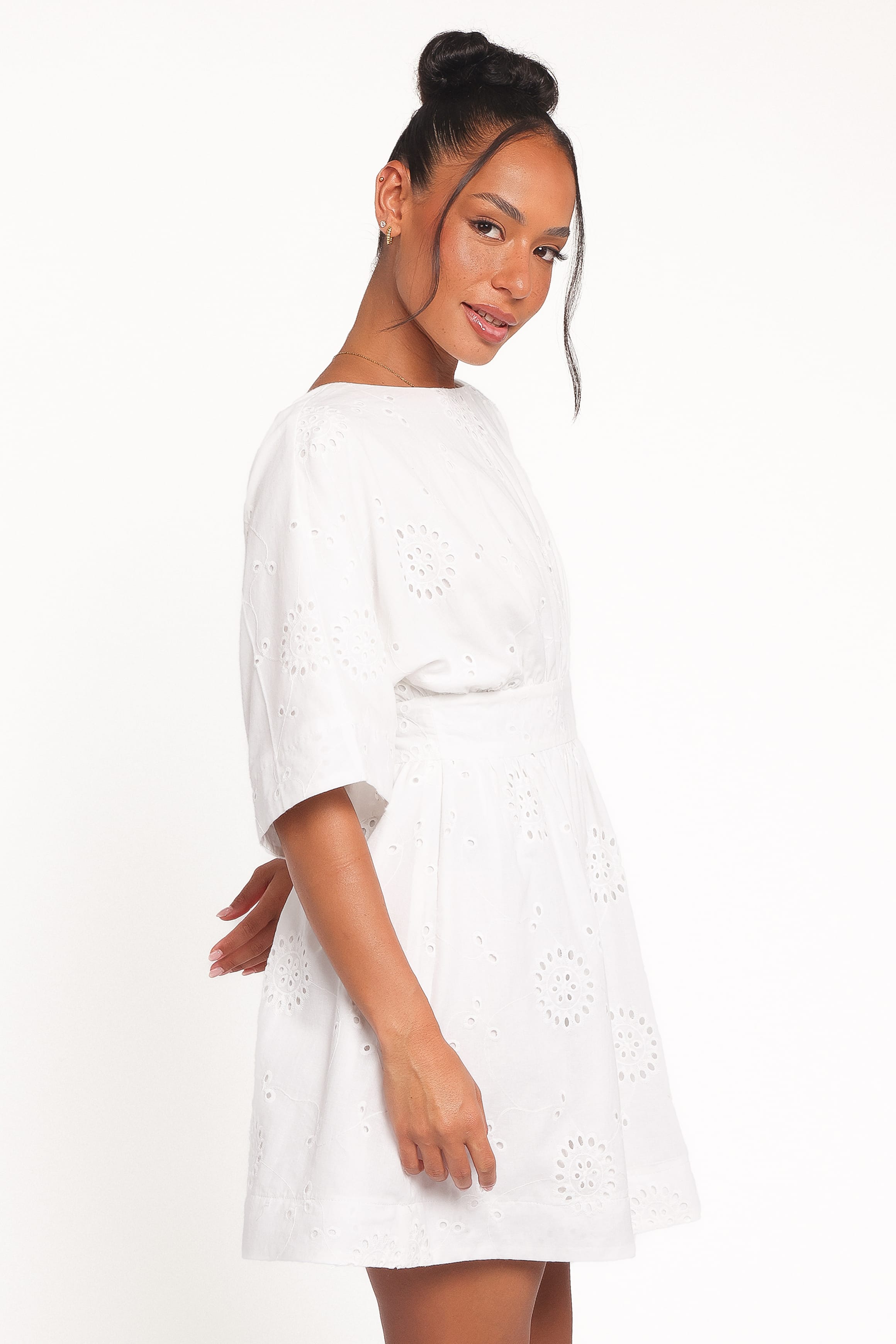 Petal and Pup USA DRESSES Camila Open Back Mini Dress - White