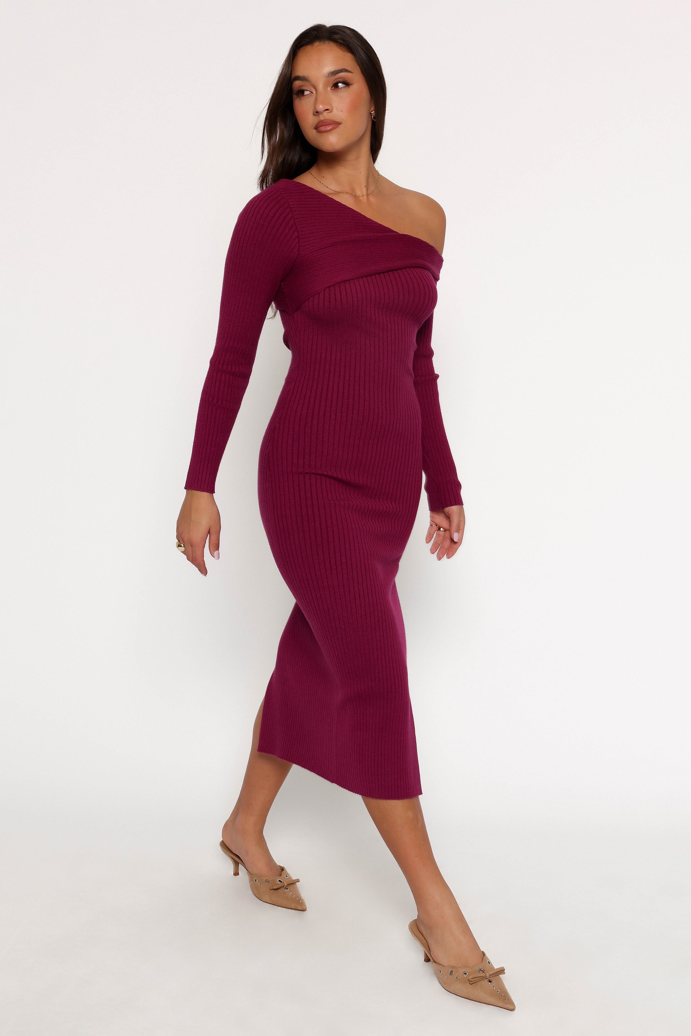 Petal and Pup USA DRESSES Cammie Long Sleeve Midi Dress - Fuchsia (Hold for Amazon)