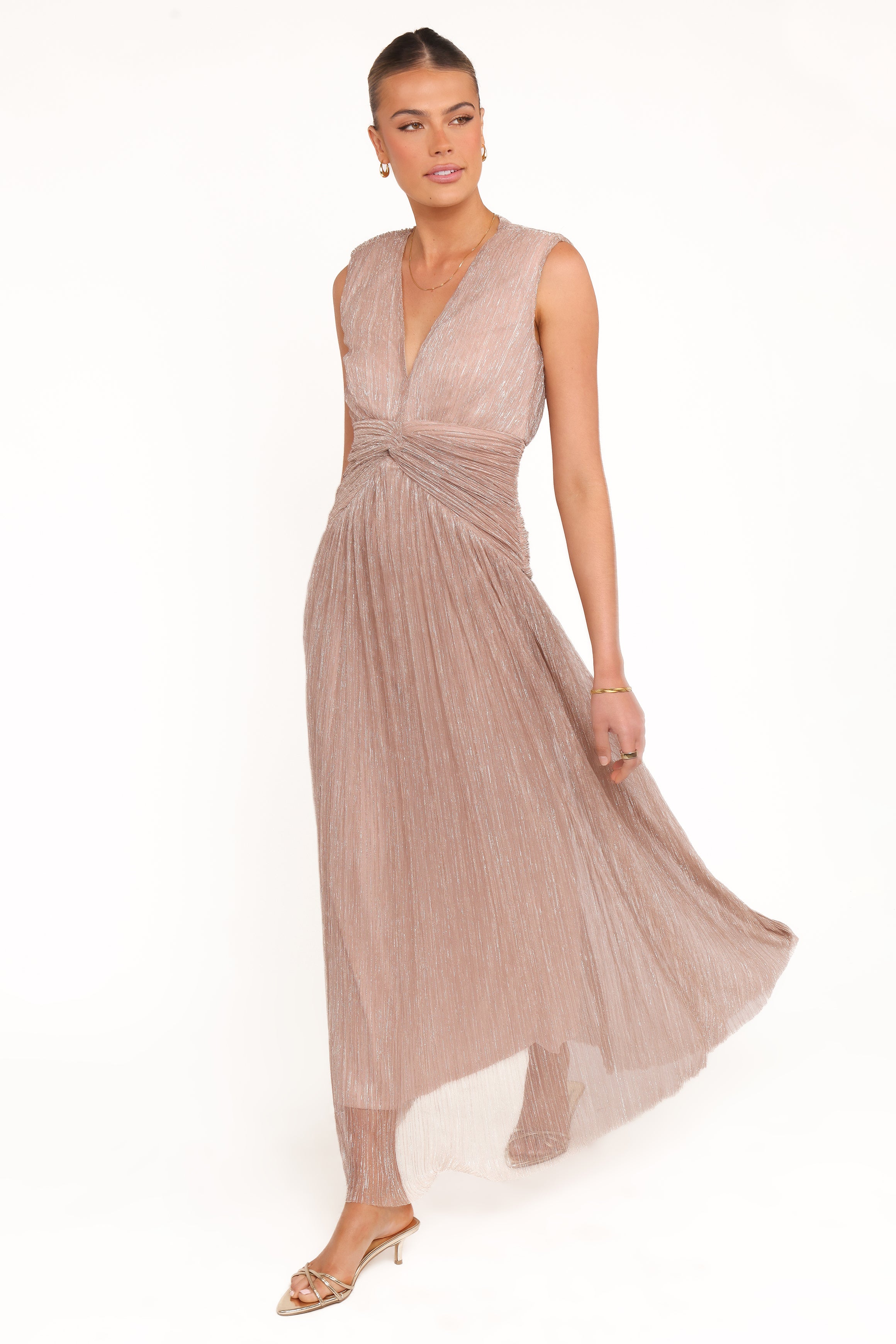 Petal and Pup USA DRESSES Cara Maxi Dress - Rose Gold