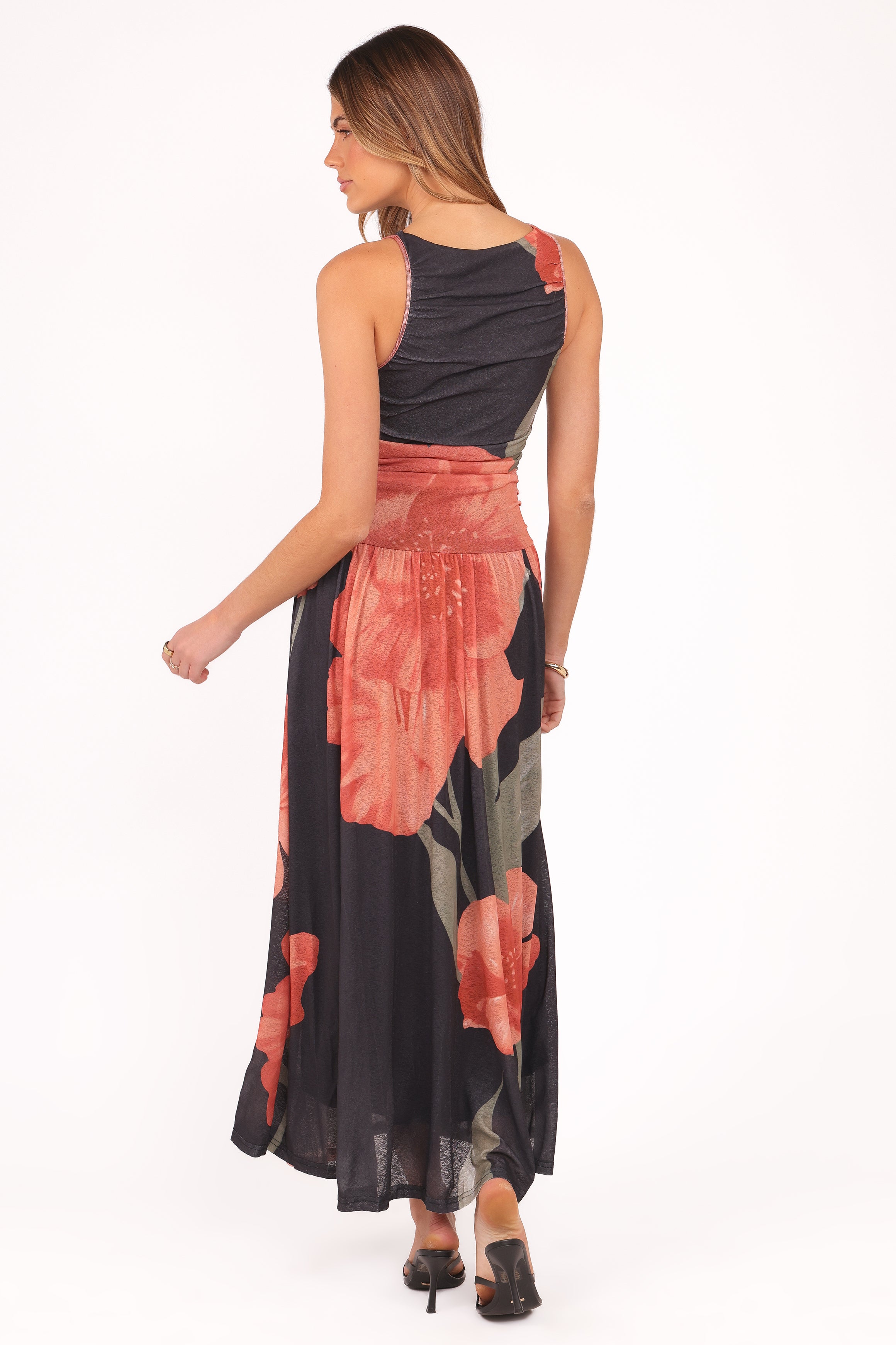 Petal and Pup USA DRESSES Carlin Midi Dress - Black Floral