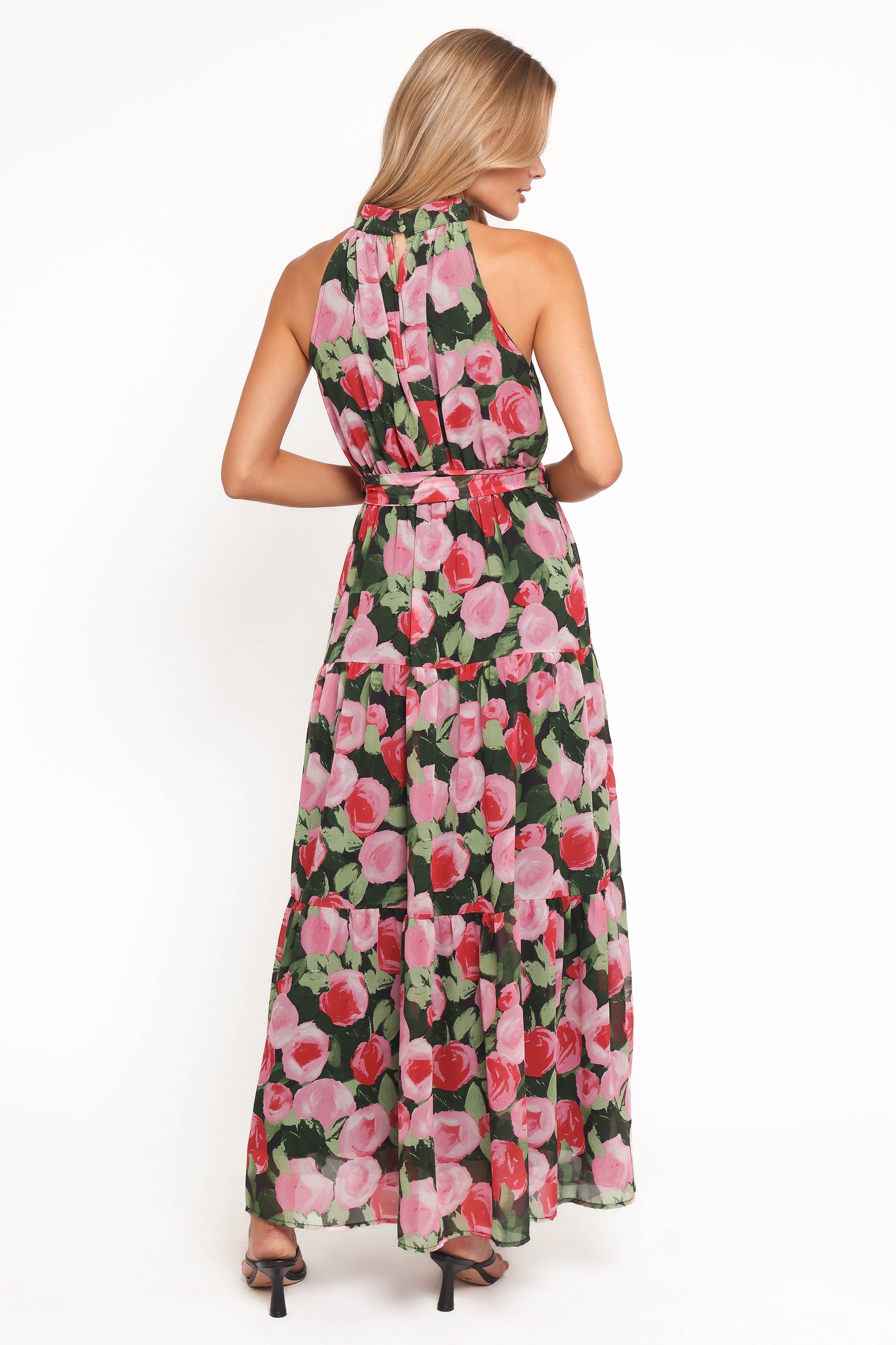 Petal and Pup USA DRESSES Caroline Maxi Halter Dress - Black Floral