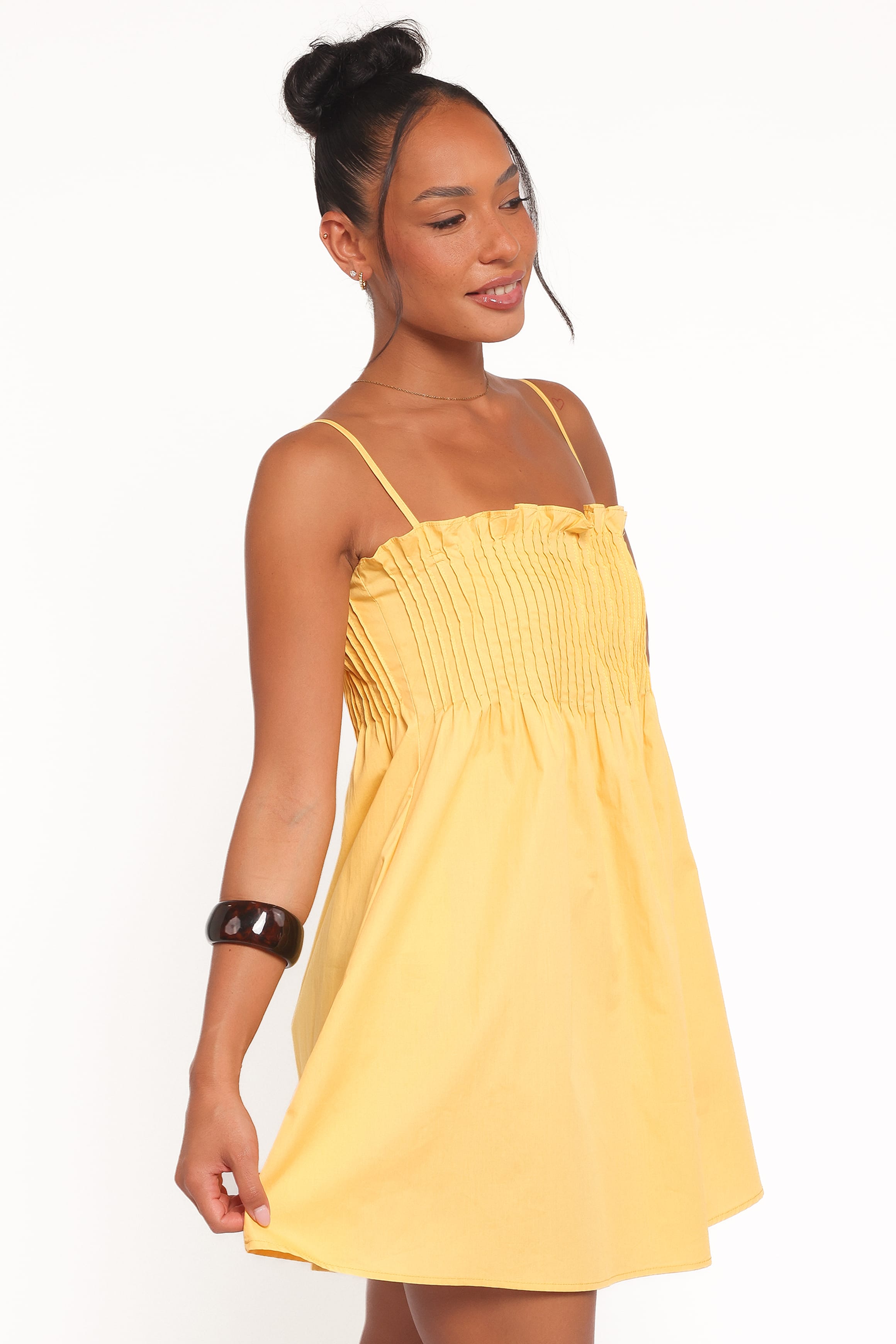 Petal and Pup USA DRESSES Carson Pleated Mini Dress - Mango