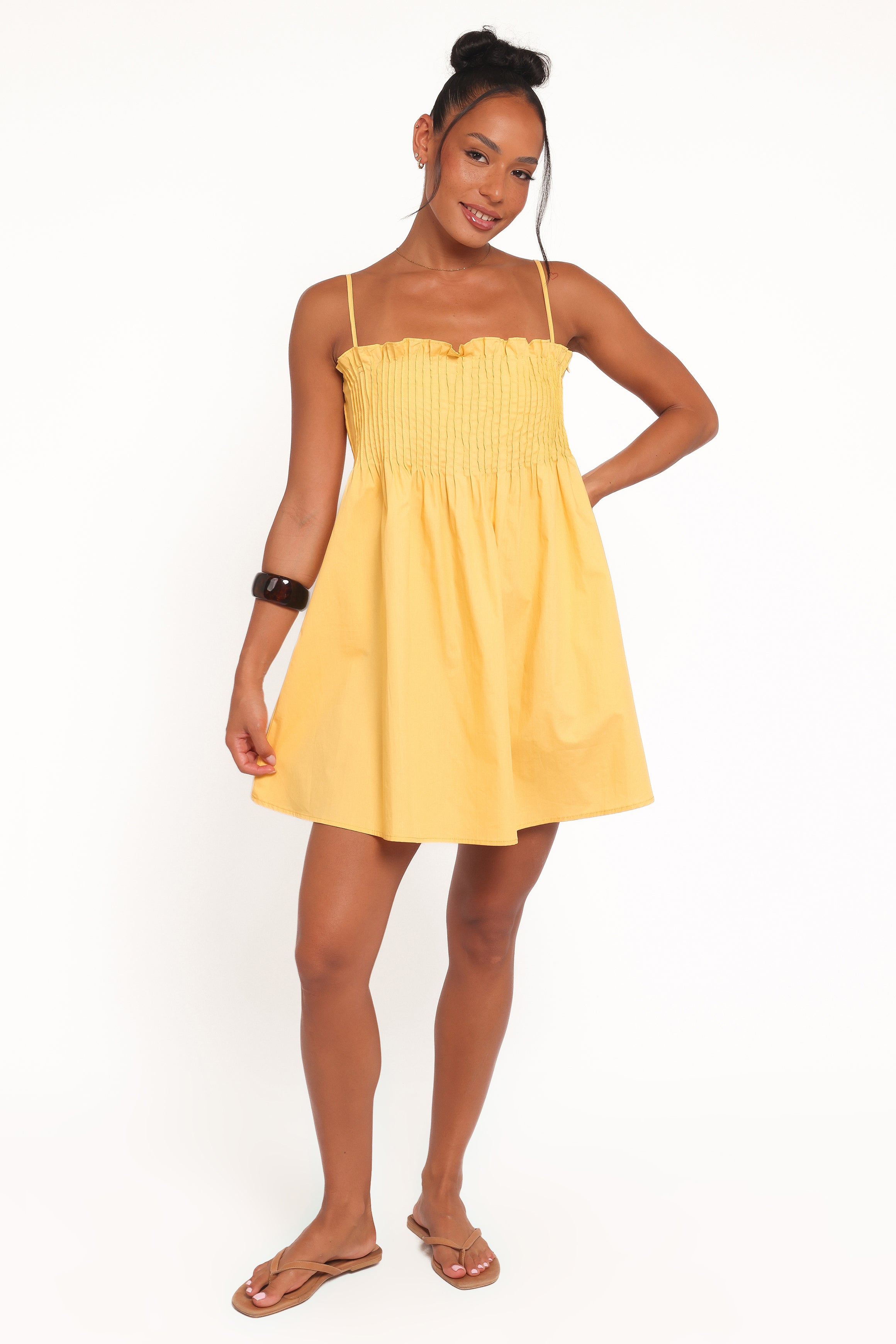 Petal and Pup USA DRESSES Carson Pleated Mini Dress - Mango