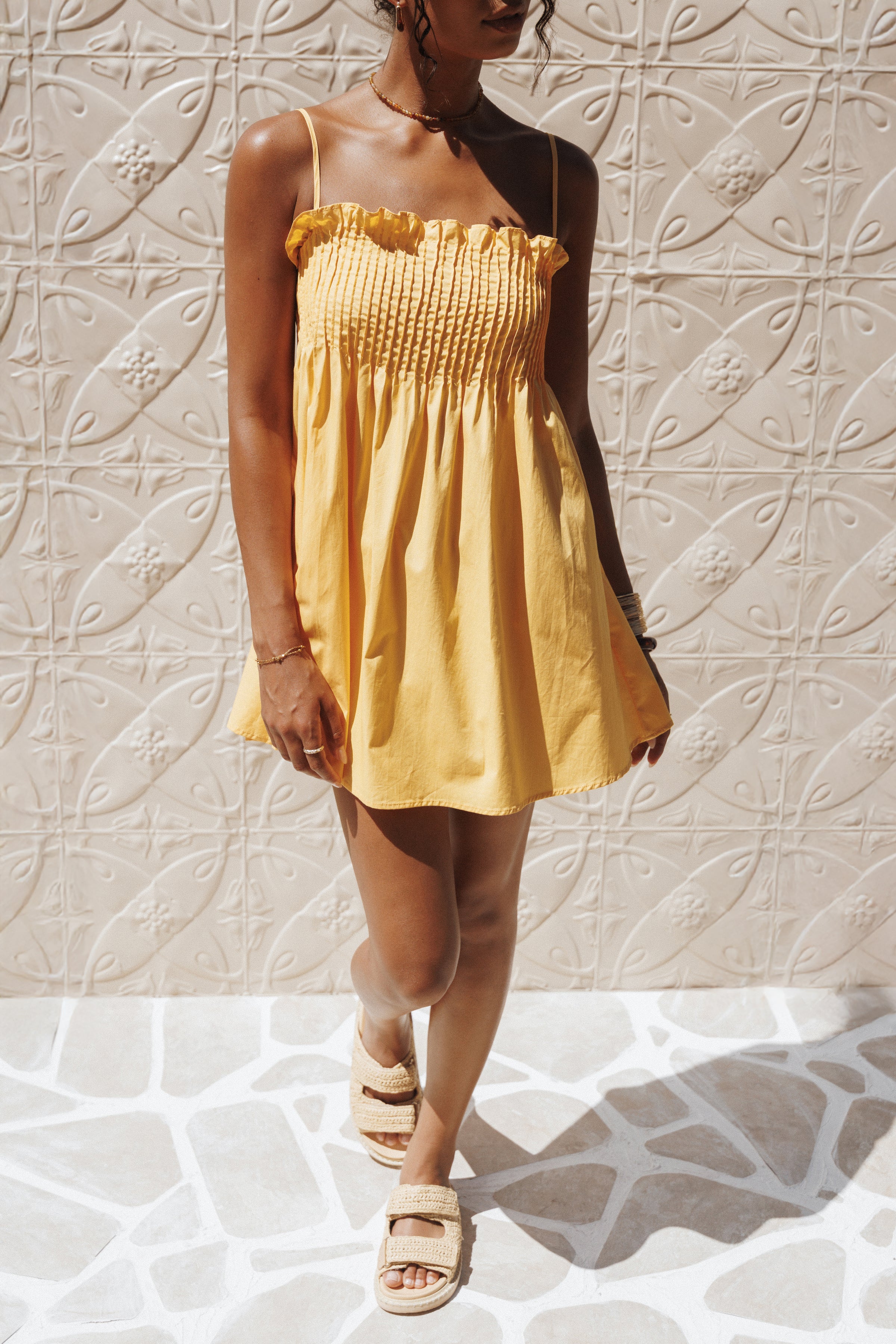 Petal and Pup USA DRESSES Carson Pleated Mini Dress - Mango