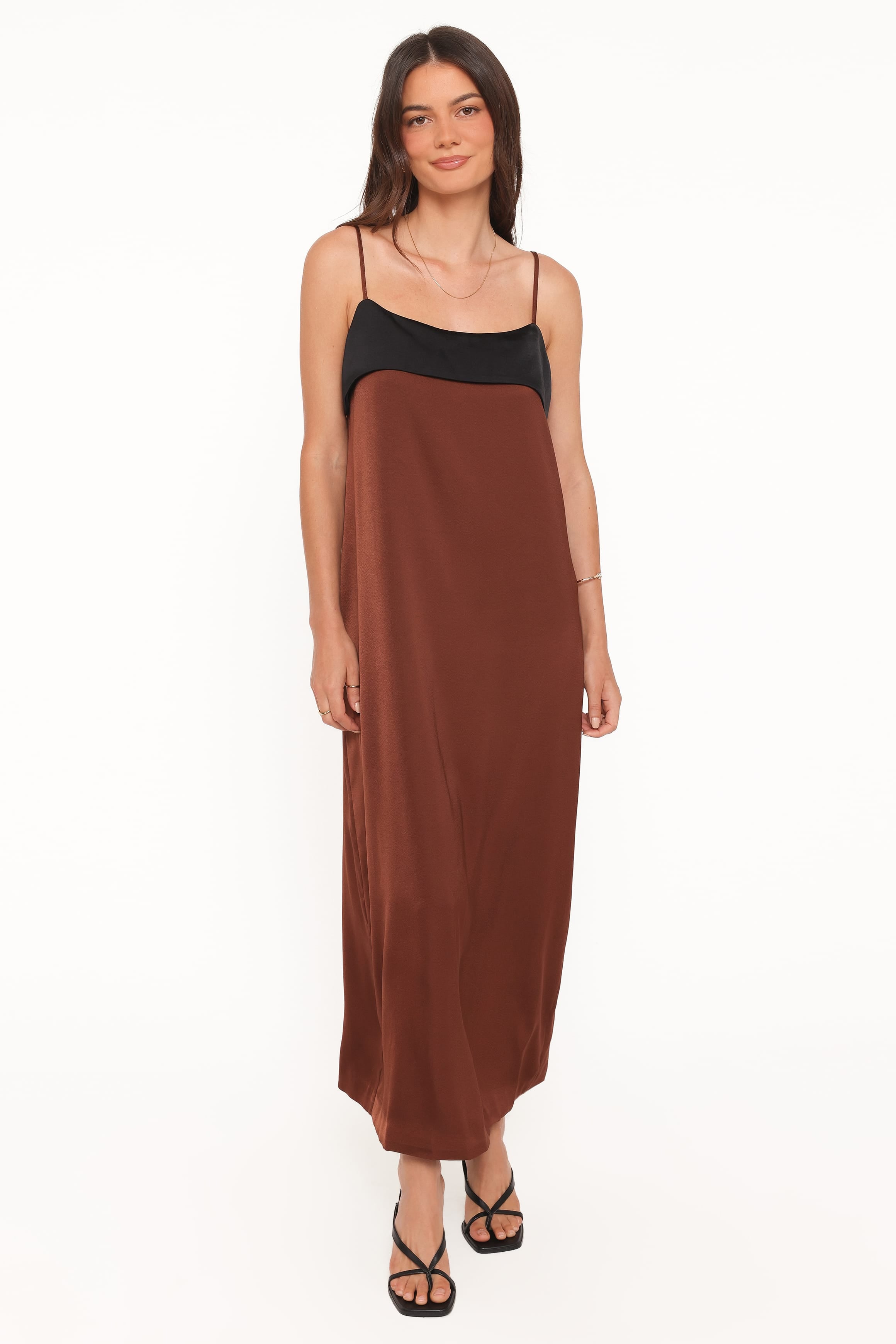Petal and Pup USA DRESSES Cartia Midi Dress - Black/Brown