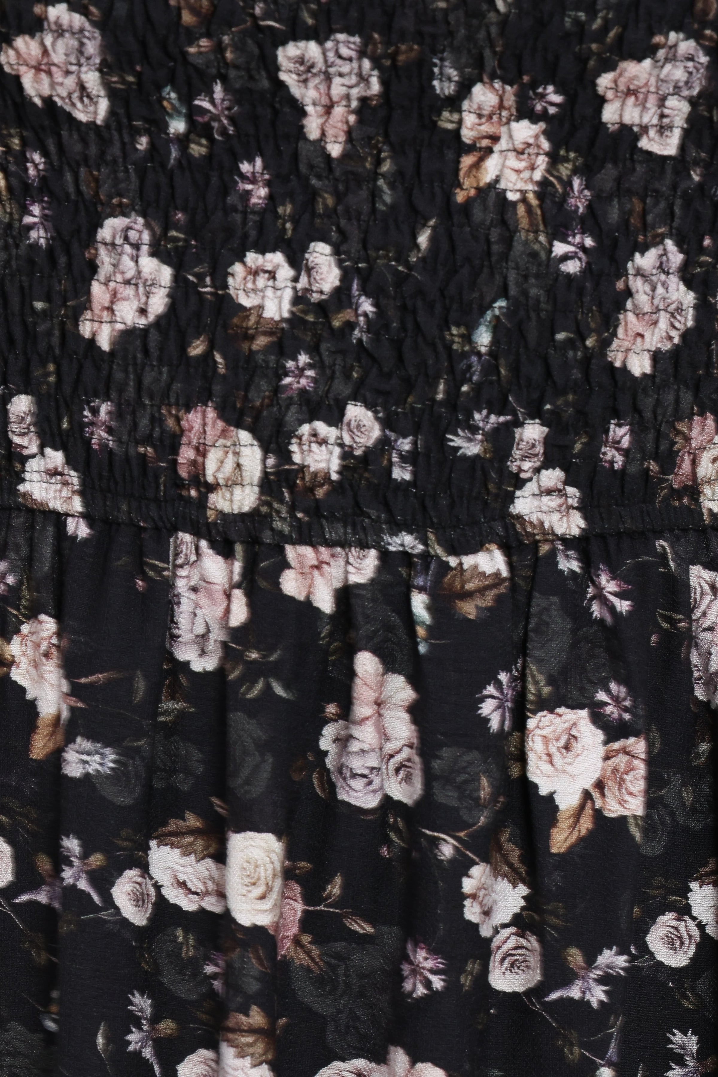 Petal and Pup USA DRESSES Cecelia Puff Sleeve Maxi Dress - Black Floral (Hold for Amazon)