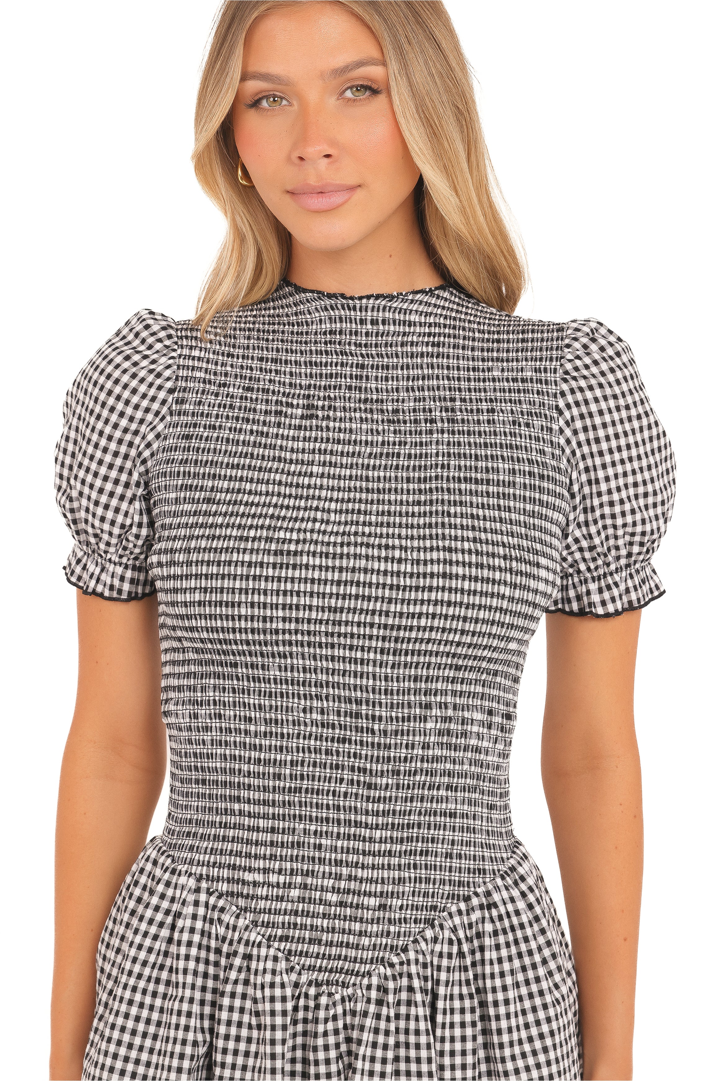 Petal and Pup USA DRESSES Celine Mini Dress - Black Gingham