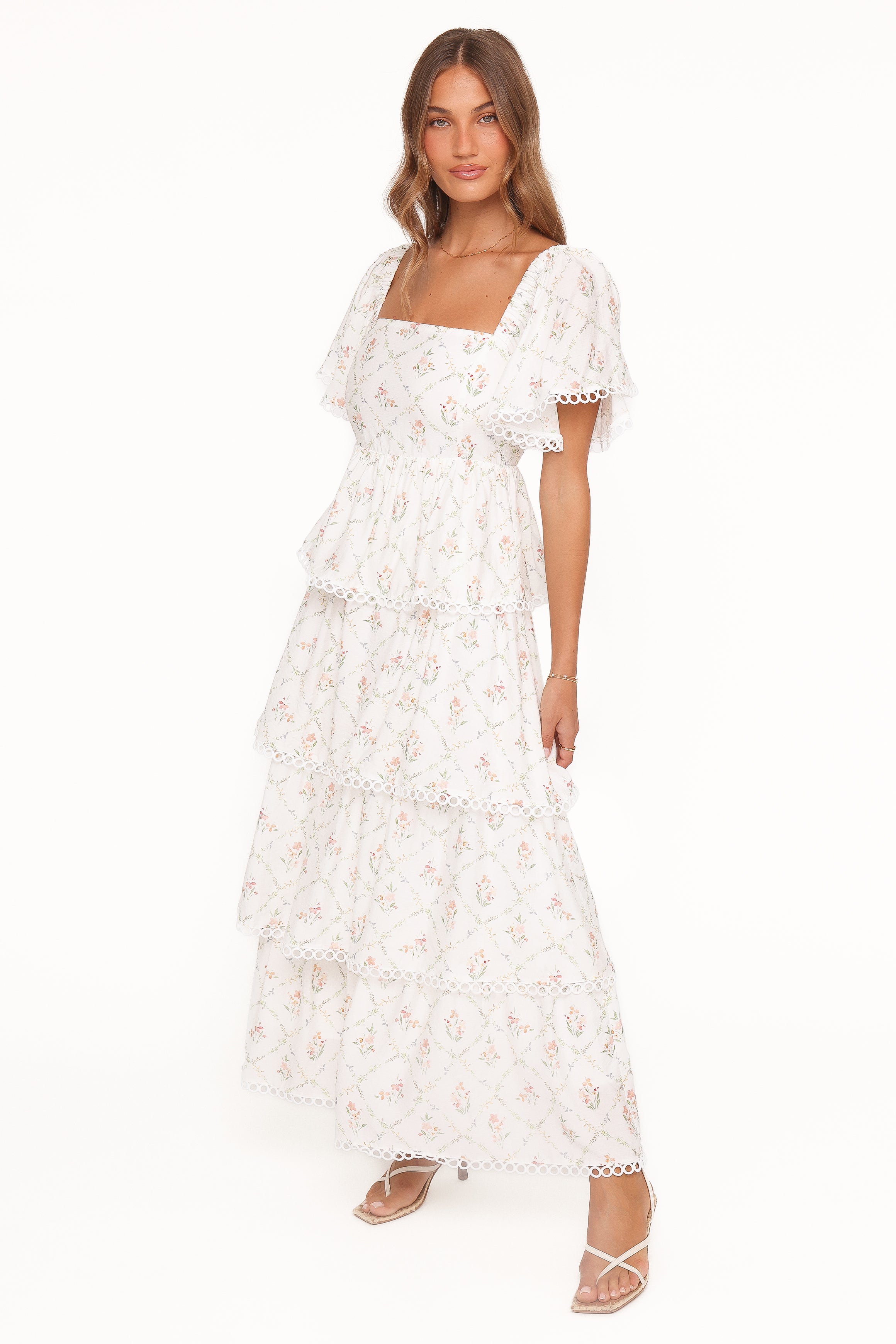 Petal and Pup USA DRESSES Chapel Maxi Dress - White Vintage Floral