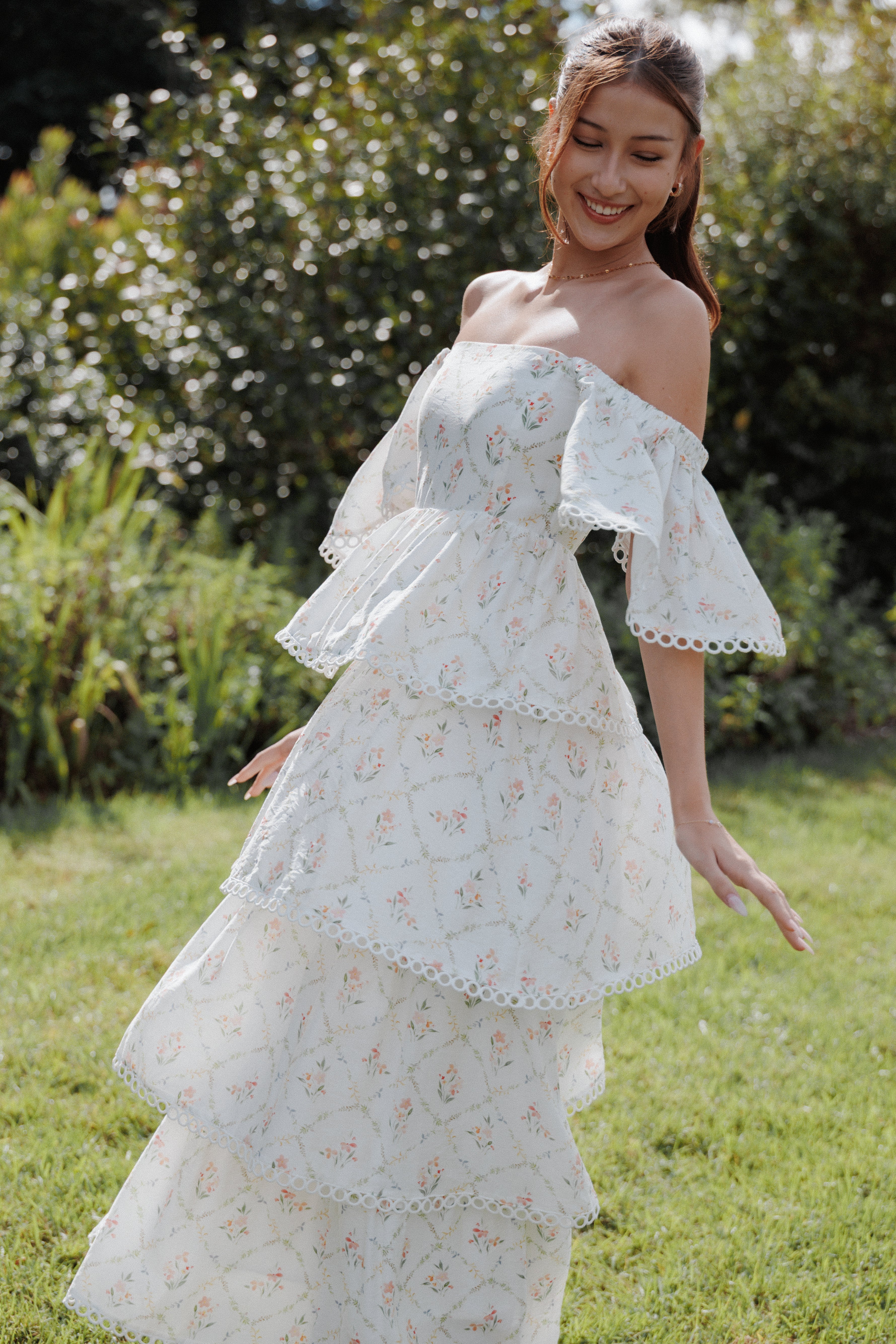 Petal and Pup USA DRESSES Chapel Maxi Dress - White Vintage Floral