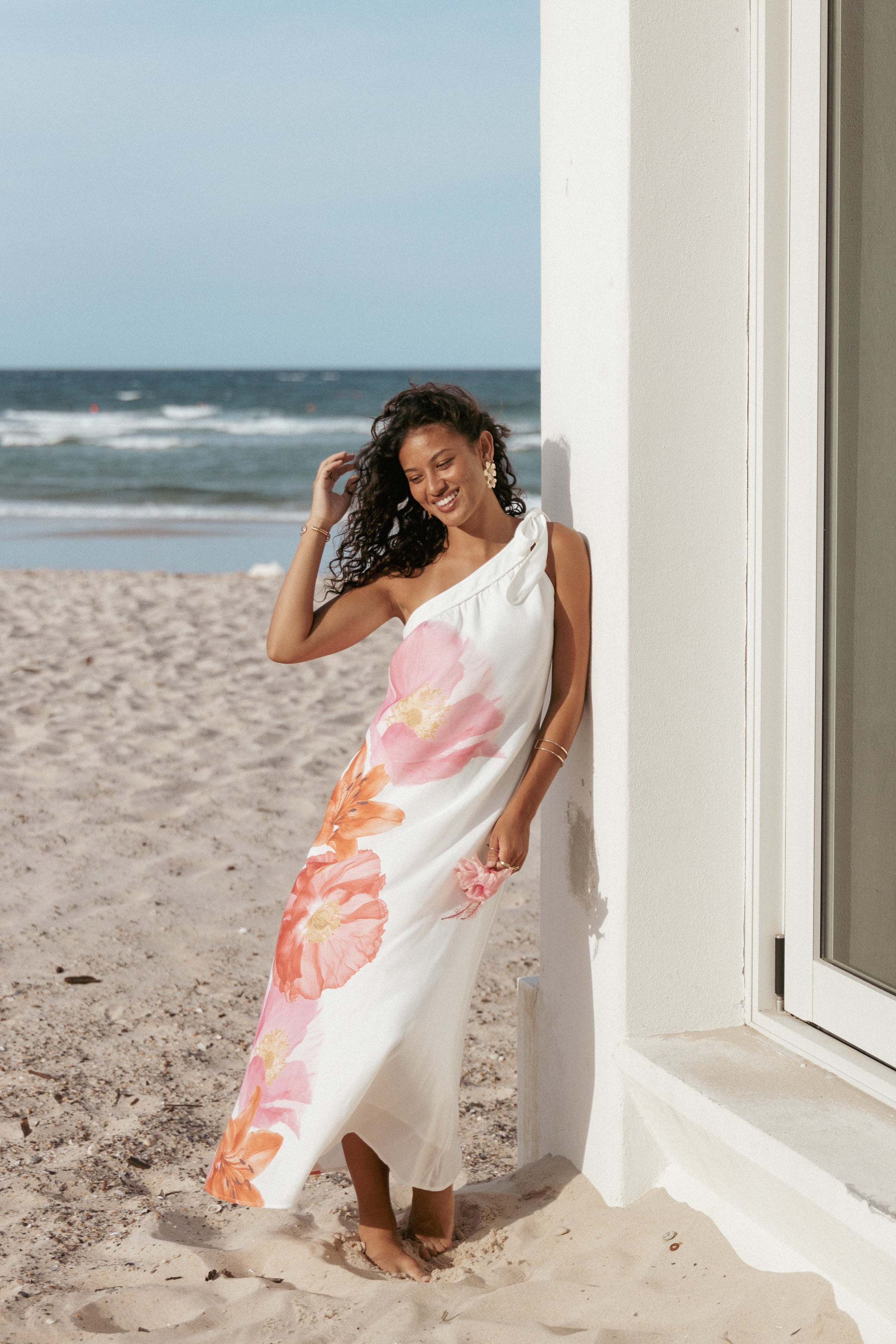 Petal and Pup USA DRESSES Charlize Maxi Dress - White Pink