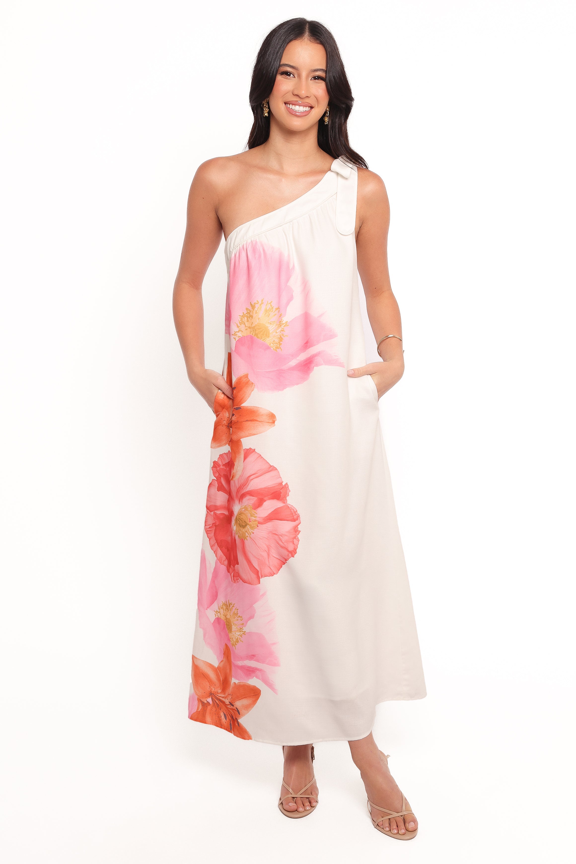 Petal and Pup USA DRESSES Charlize Maxi Dress - White Pink