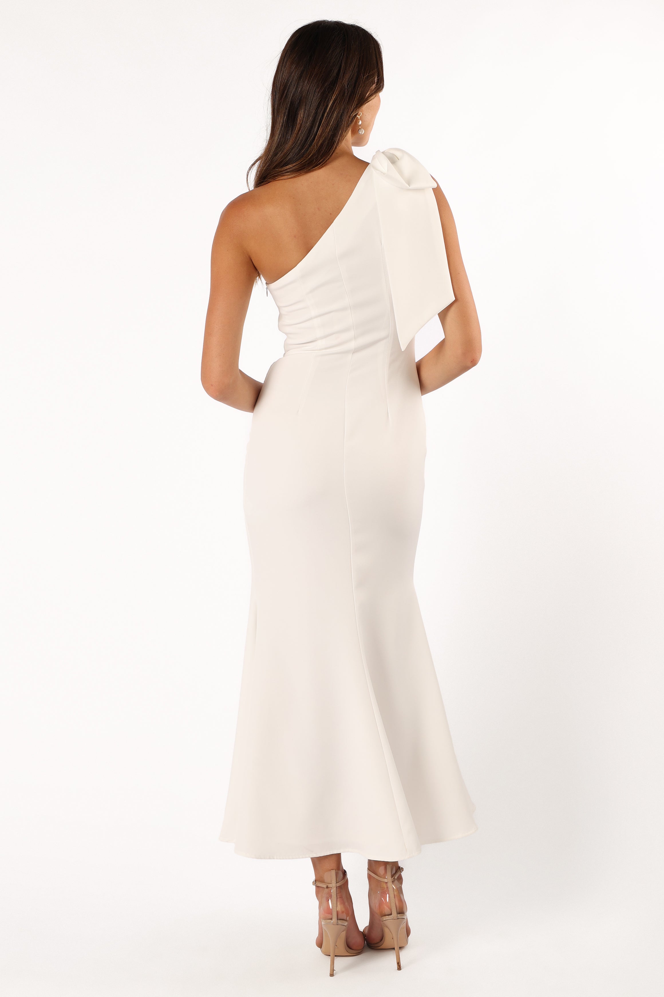 Petal and Pup USA DRESSES Charmed One Shoulder Midi Dress - Off White