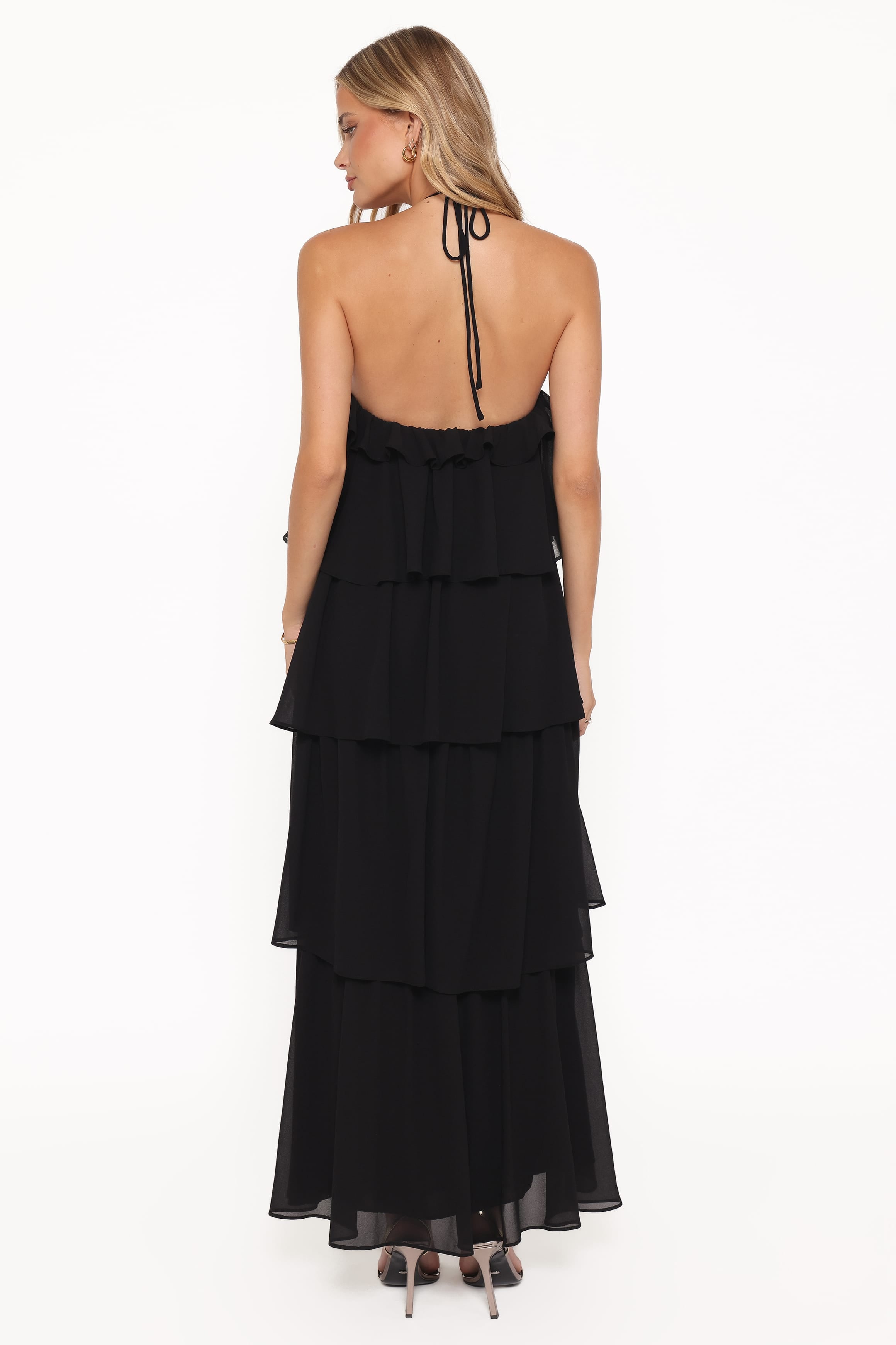 Petal and Pup USA DRESSES Chasity Halterneck Maxi Dress - Black