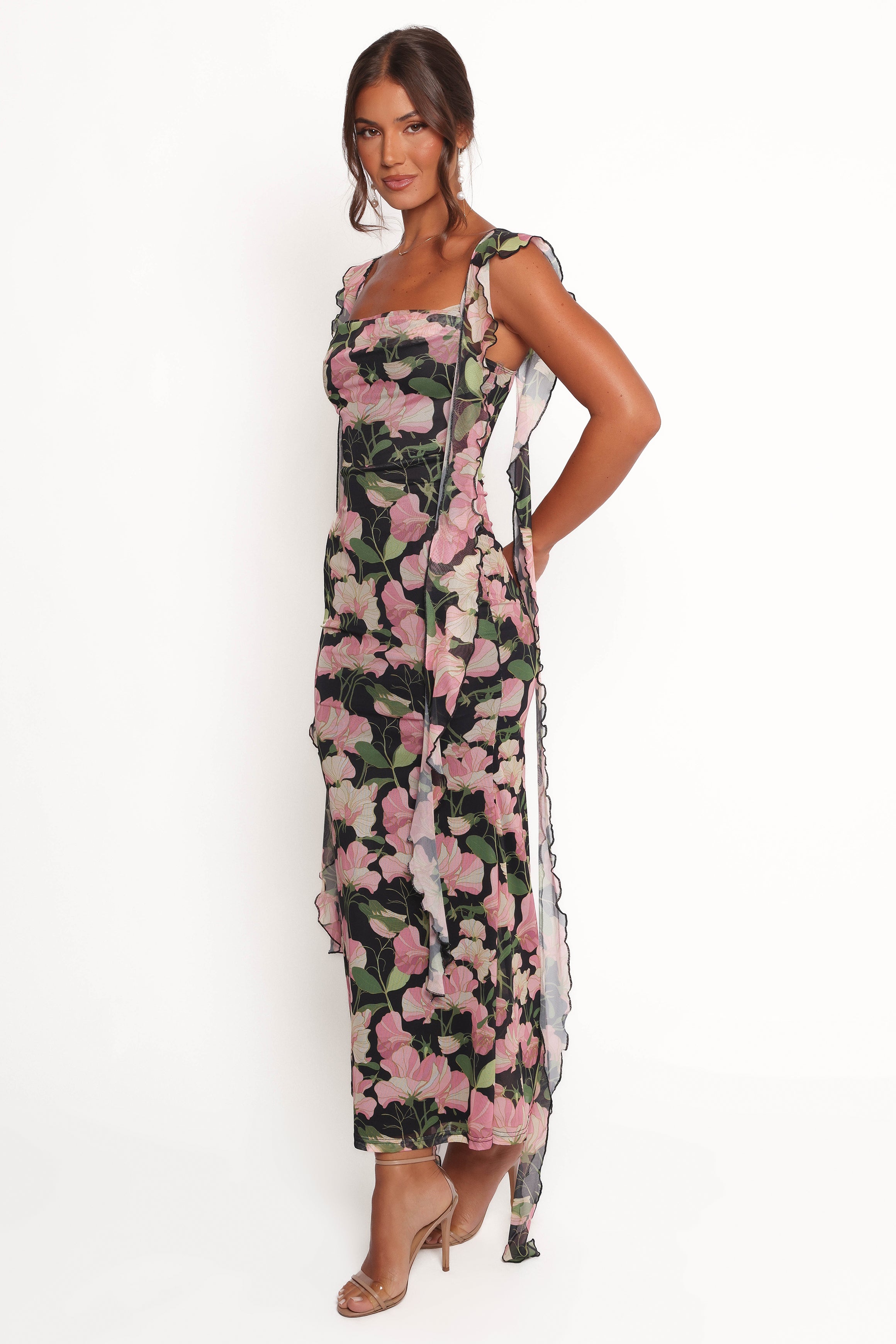 Petal and Pup USA DRESSES Chiara Maxi Dress - Black Floral