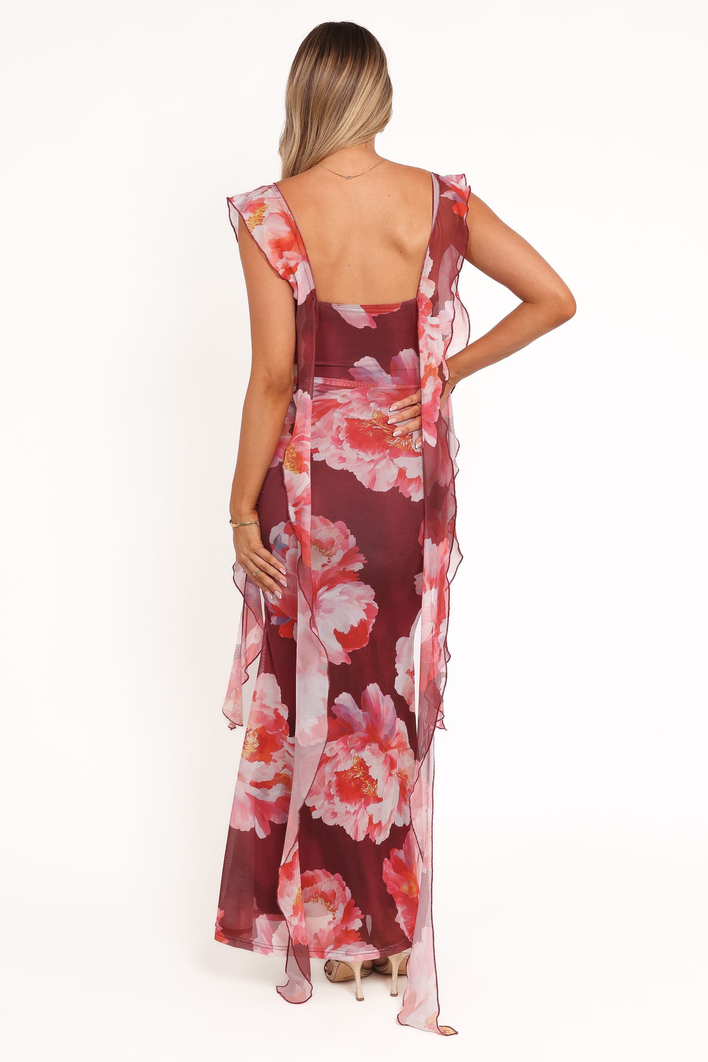 Petal and Pup USA DRESSES Chiara Maxi Dress - Burgundy Peony