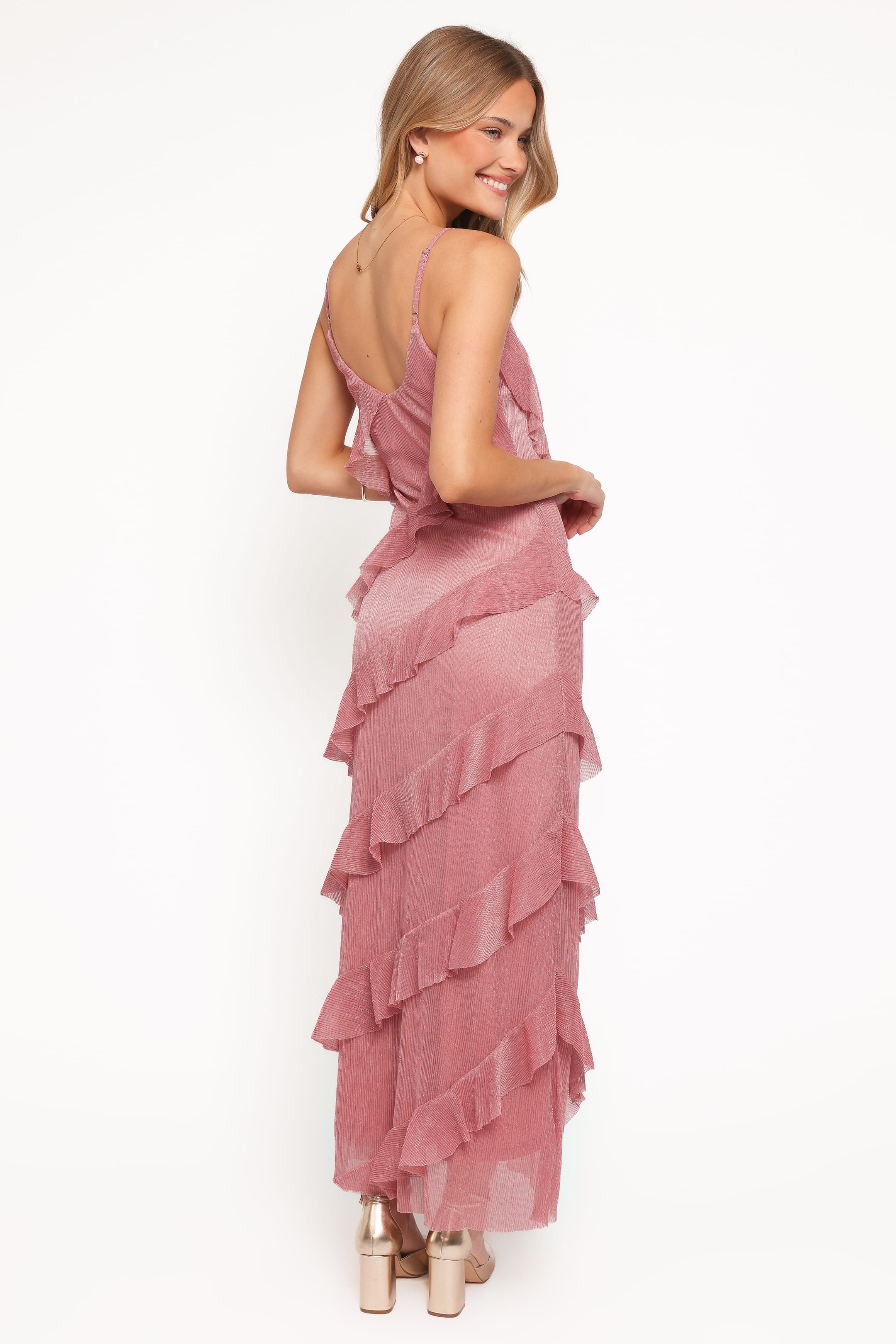 Petal and Pup USA DRESSES Ciao Ruffles Maxi Dress - Pink