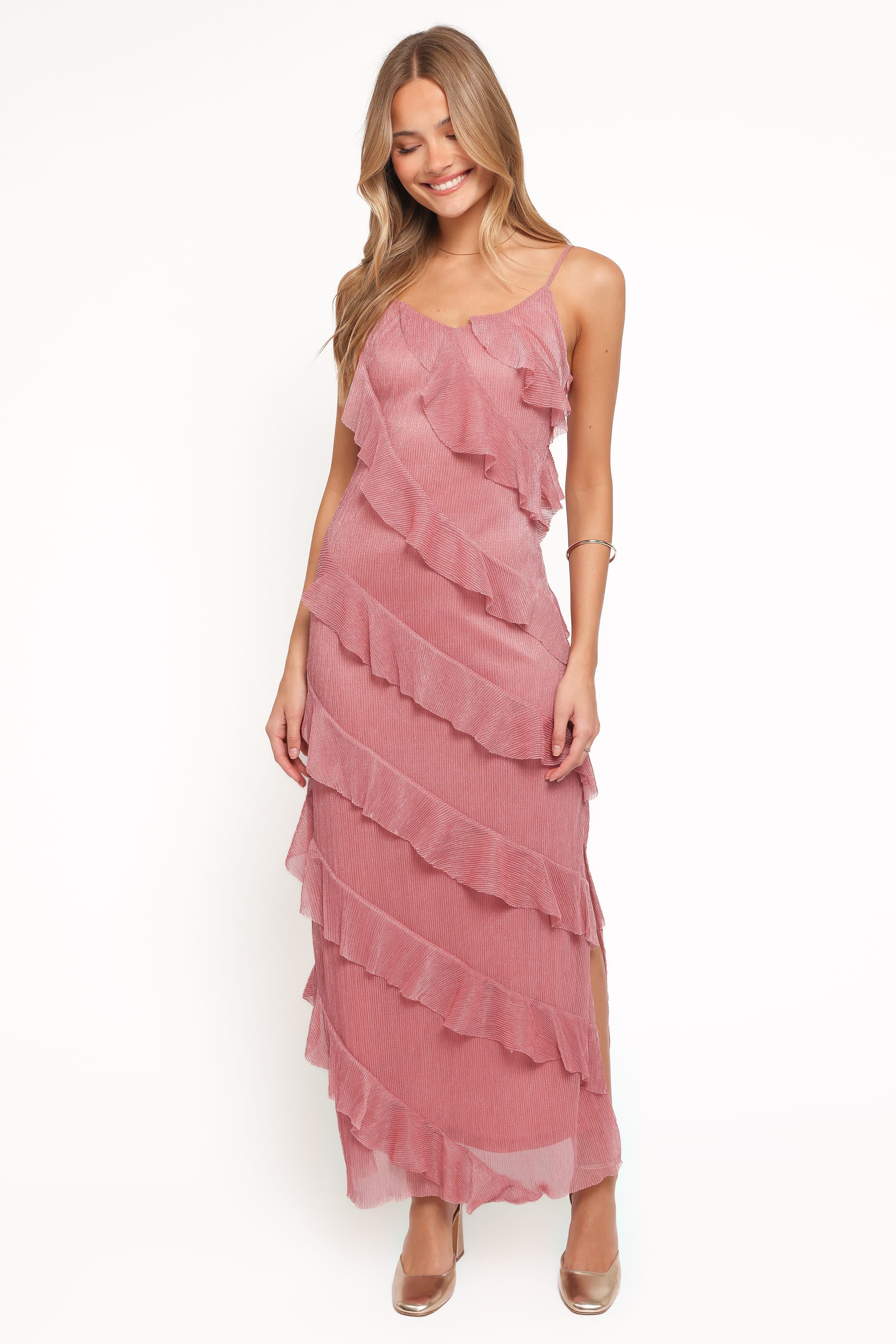Petal and Pup USA DRESSES Ciao Ruffles Maxi Dress - Pink