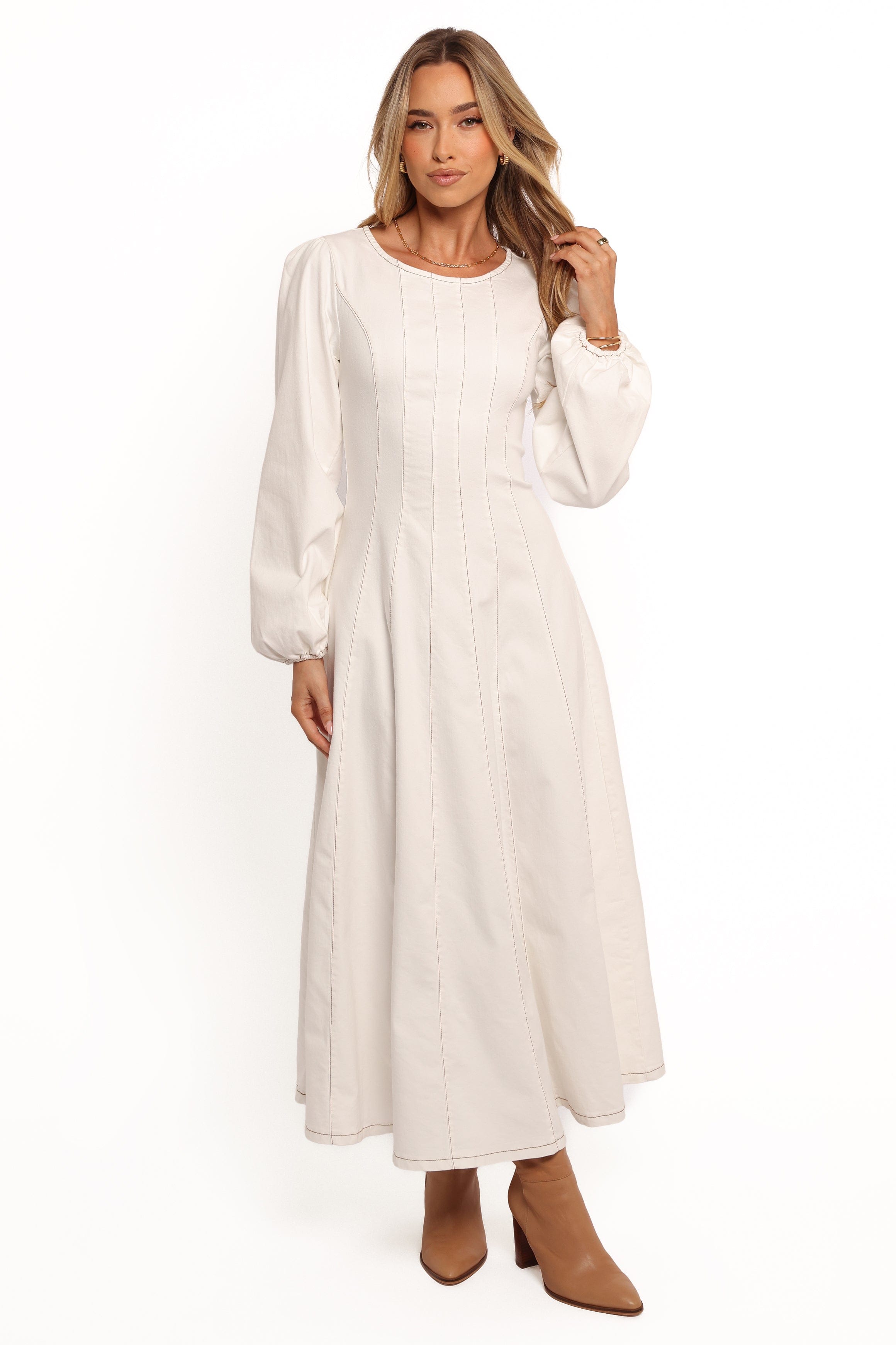 Petal and Pup USA DRESSES Cilla Midi Dress - White