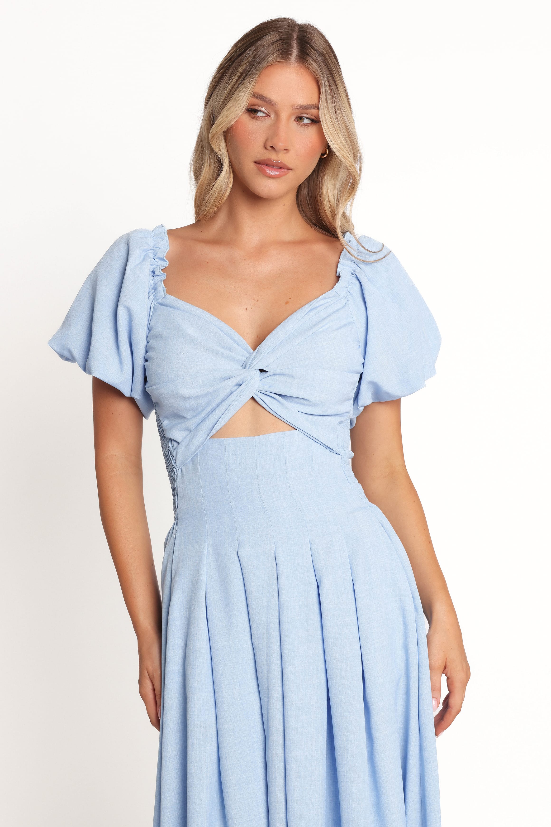 Petal and Pup USA DRESSES Cintra Puff Sleeve Maxi Dress - Blue (Hold for Rack)
