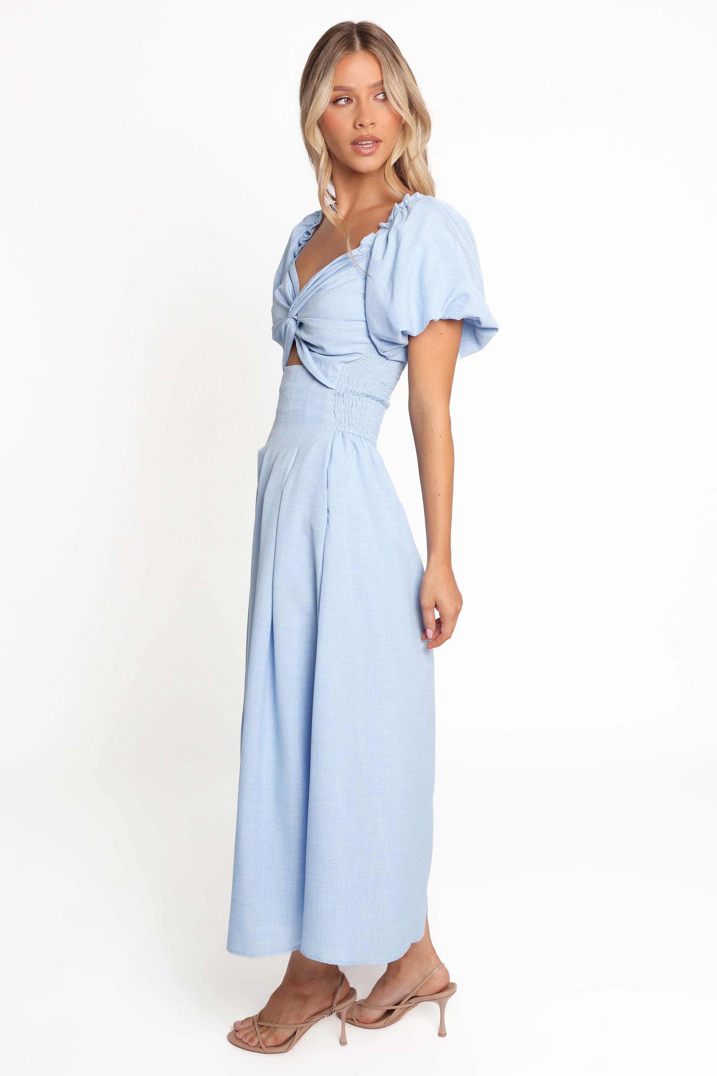 Petal and Pup USA DRESSES Cintra Puff Sleeve Maxi Dress - Blue (Hold for Rack)