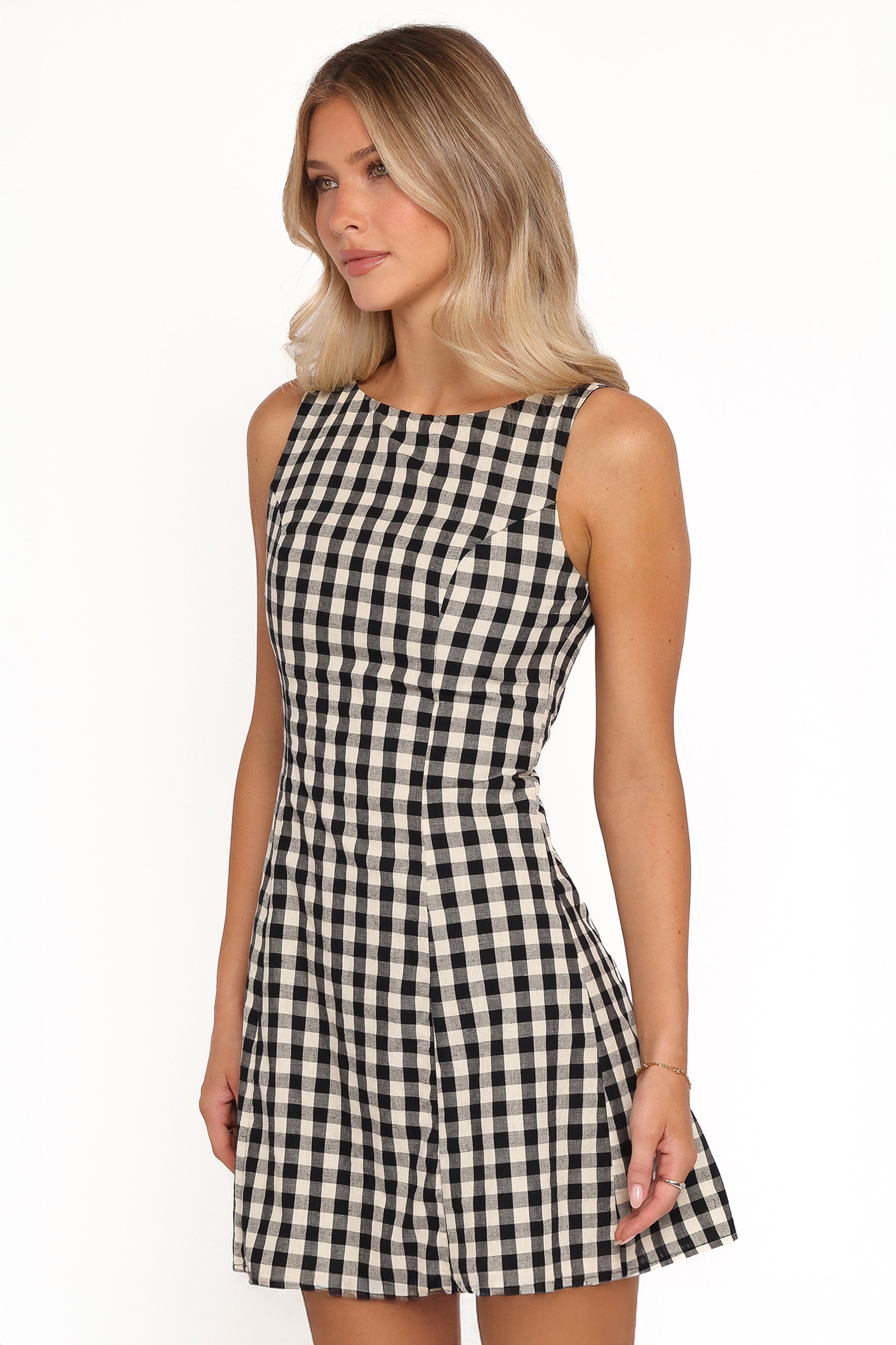 Petal and Pup USA DRESSES Circe Mini Dress - Black Gingham