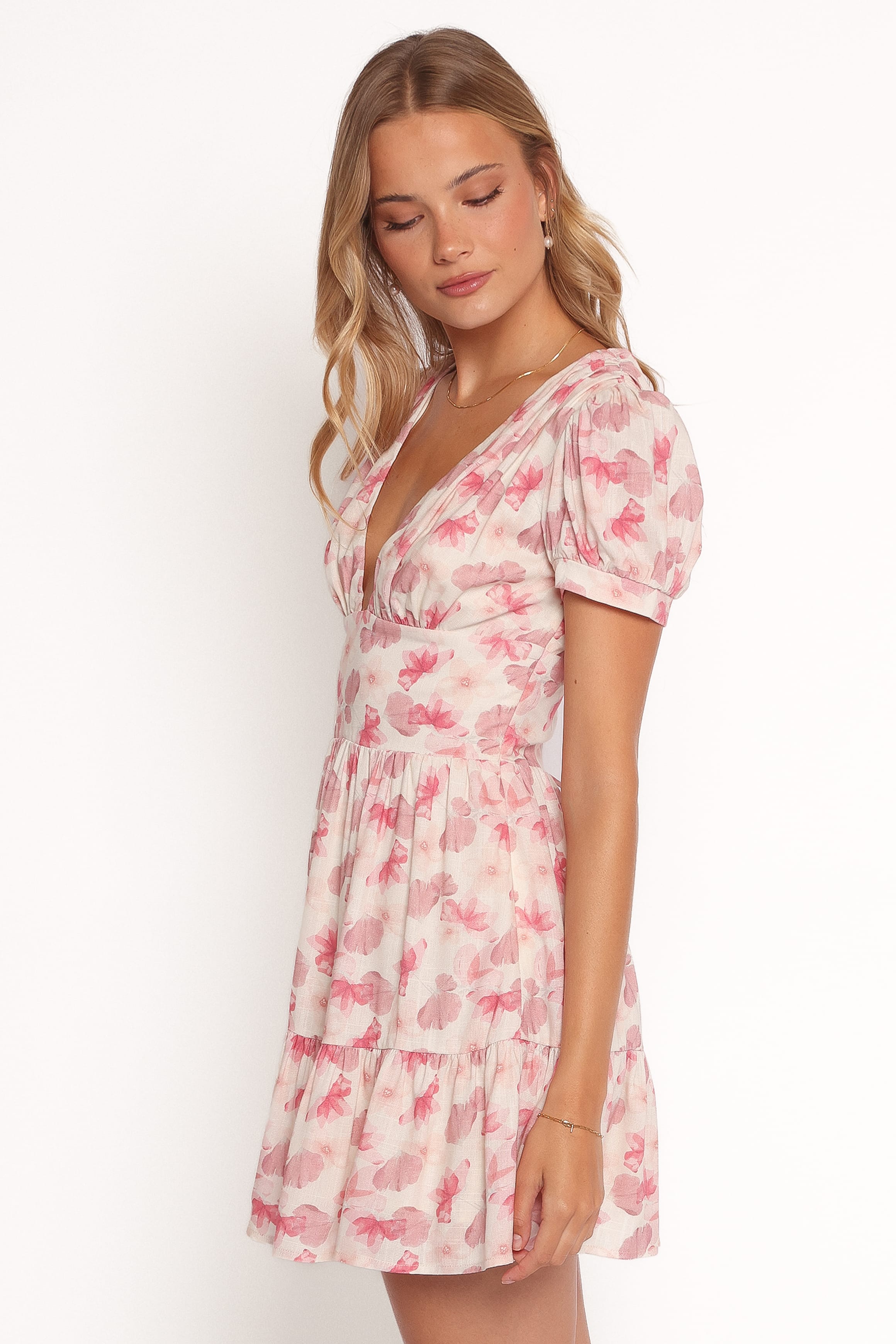 Petal and Pup USA DRESSES Clementine Mini Dress - Cream Floral (Hold for Rack)