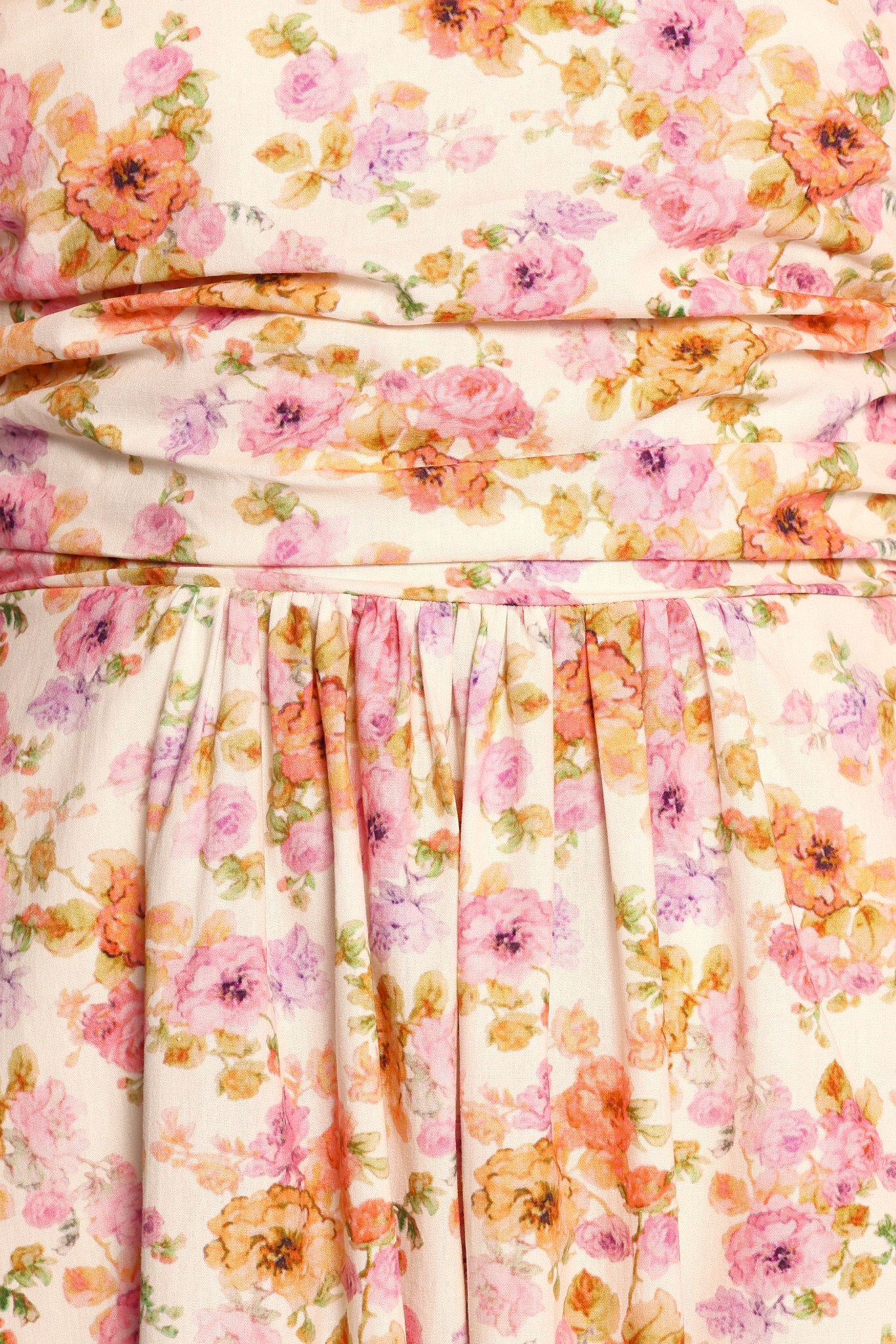 Petal and Pup USA DRESSES Clo Puff Sleeve Midi Dress - Peach Floral