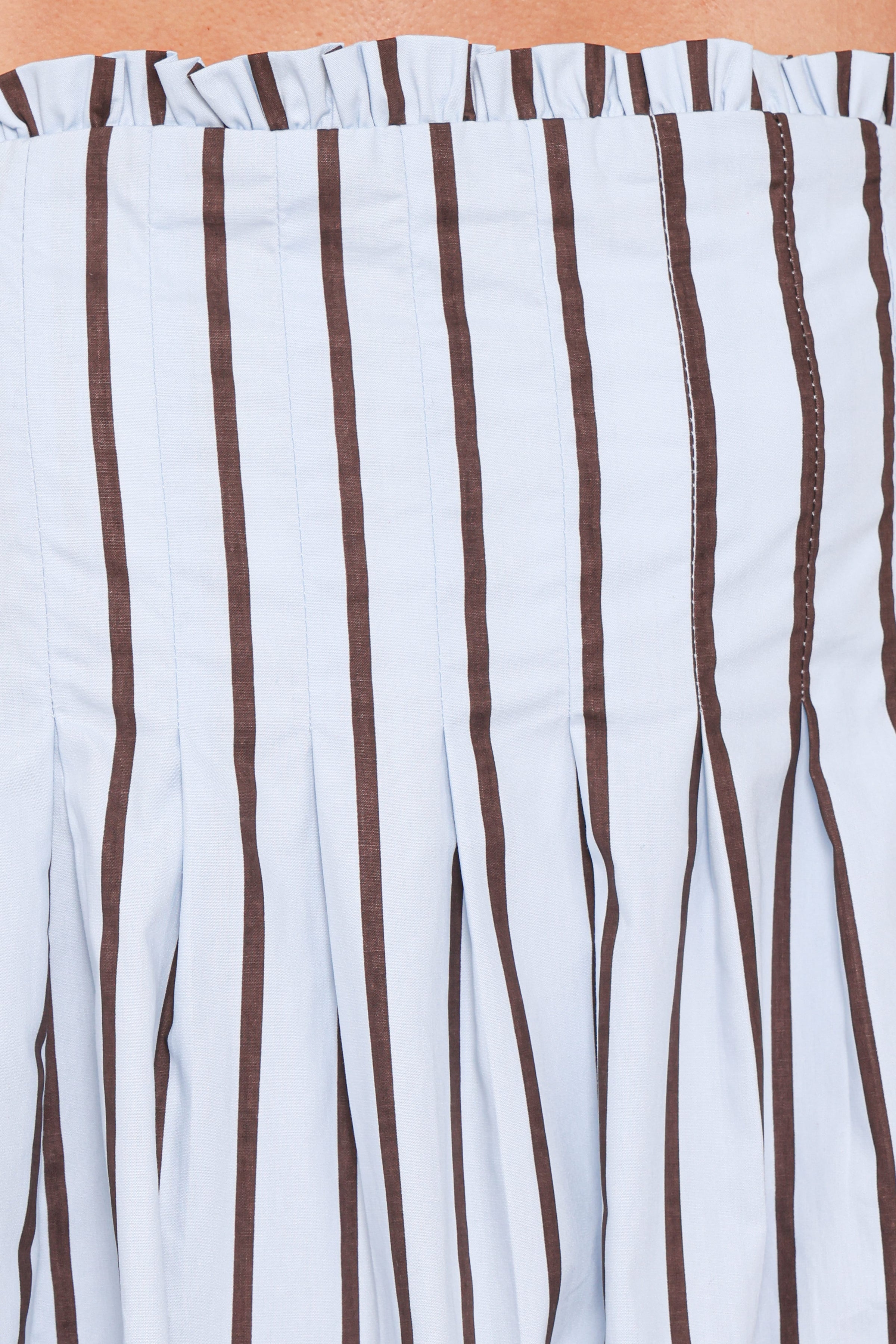 Petal and Pup USA DRESSES Cole Mini Dress - Blue/Brown Stripe
