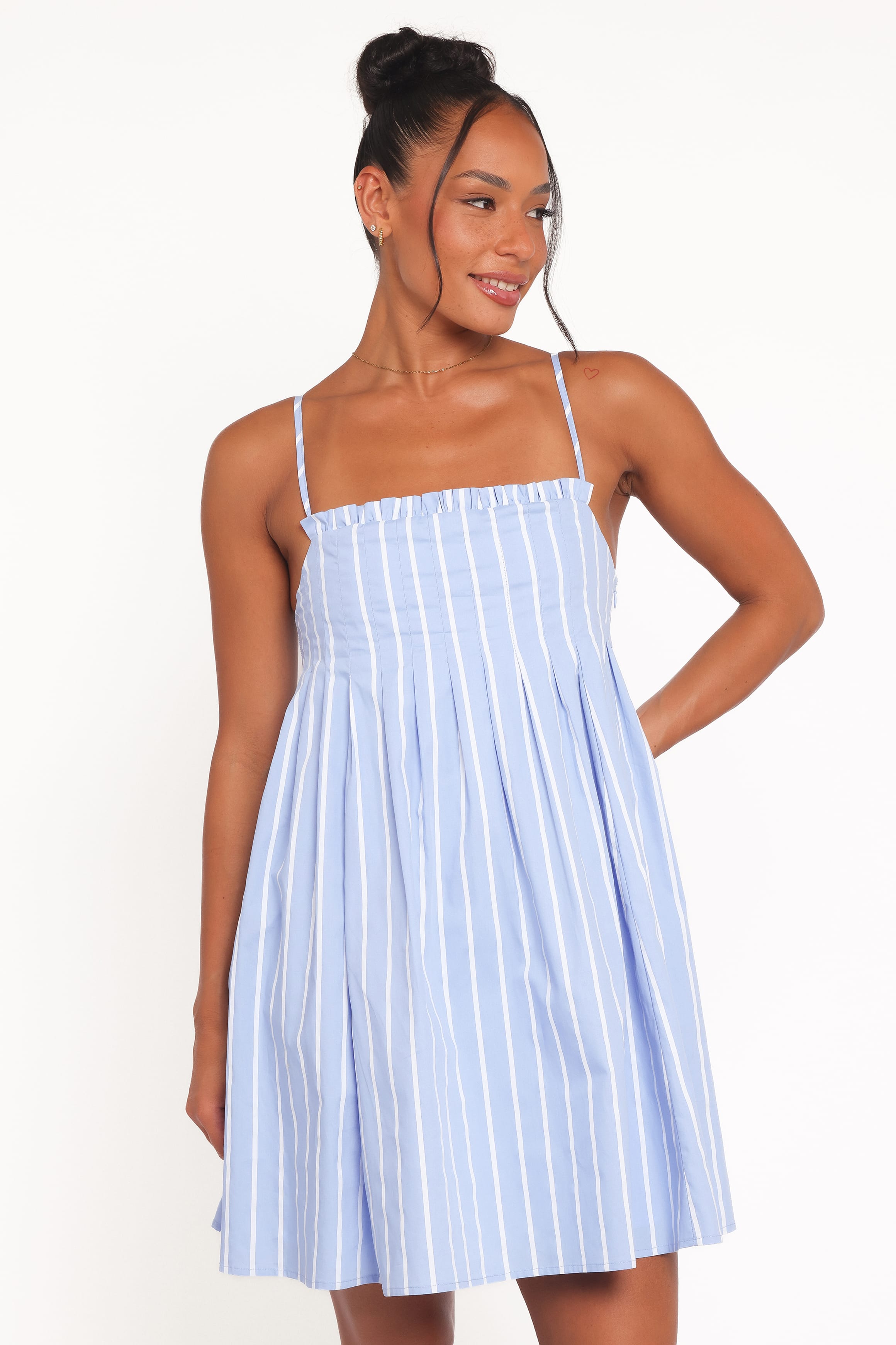 Petal and Pup USA DRESSES Cole Mini Dress - Blue Stripe