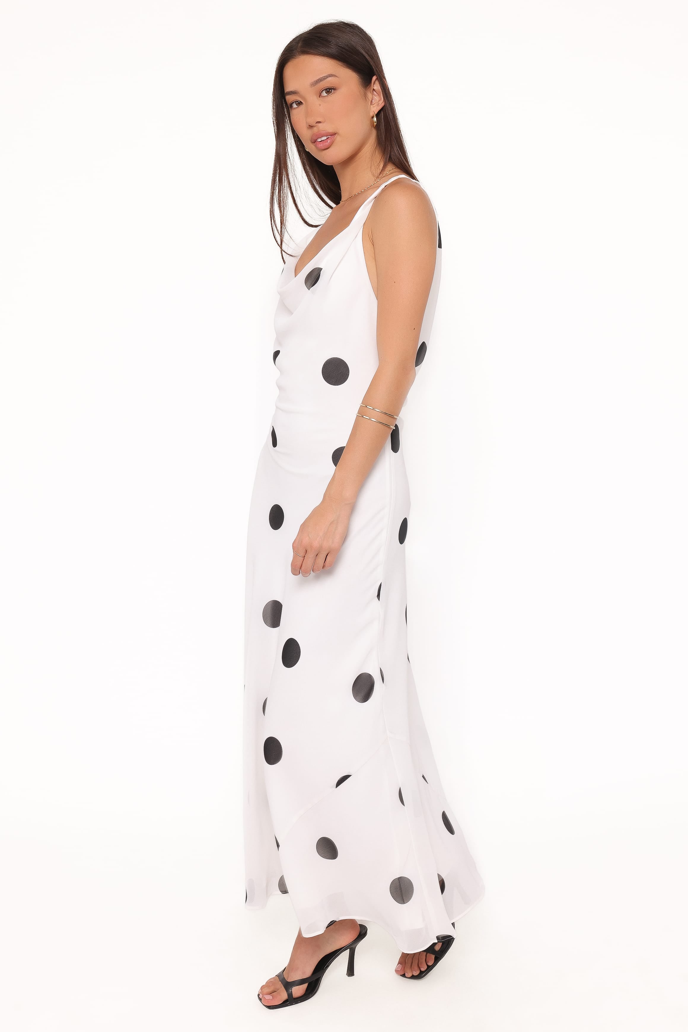 Petal and Pup USA DRESSES Collette Maxi Dress - White Polka Dot