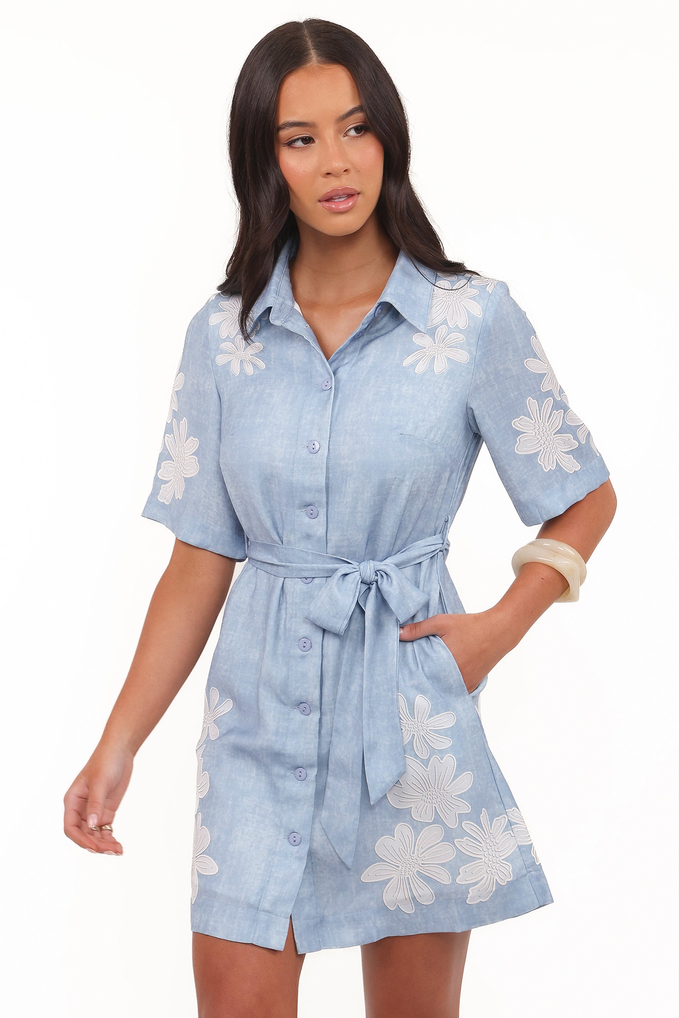 Petal and Pup USA DRESSES Connie Mini Dress - Blue