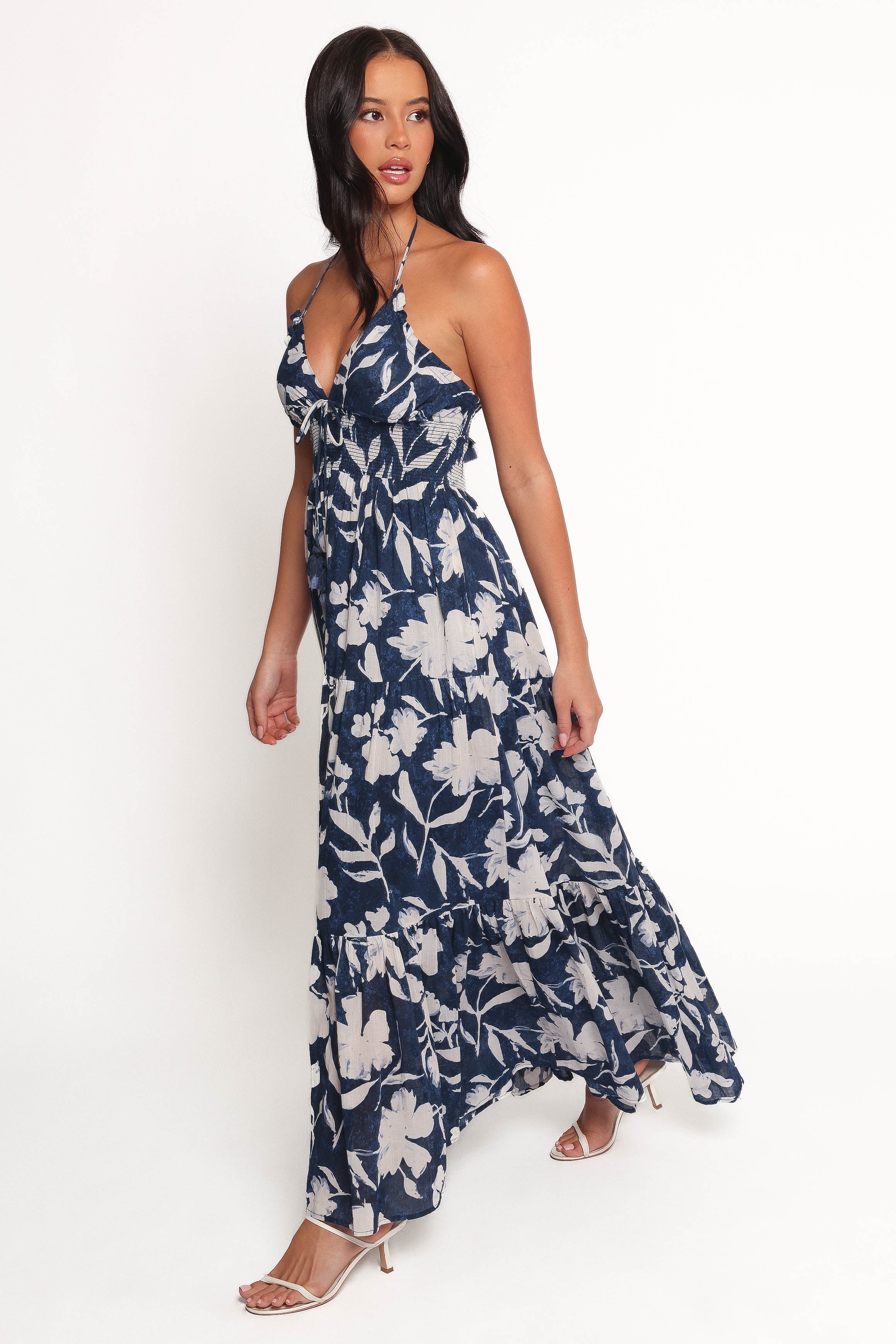 Petal and Pup USA DRESSES Coralie Maxi Dress - Navy Peony