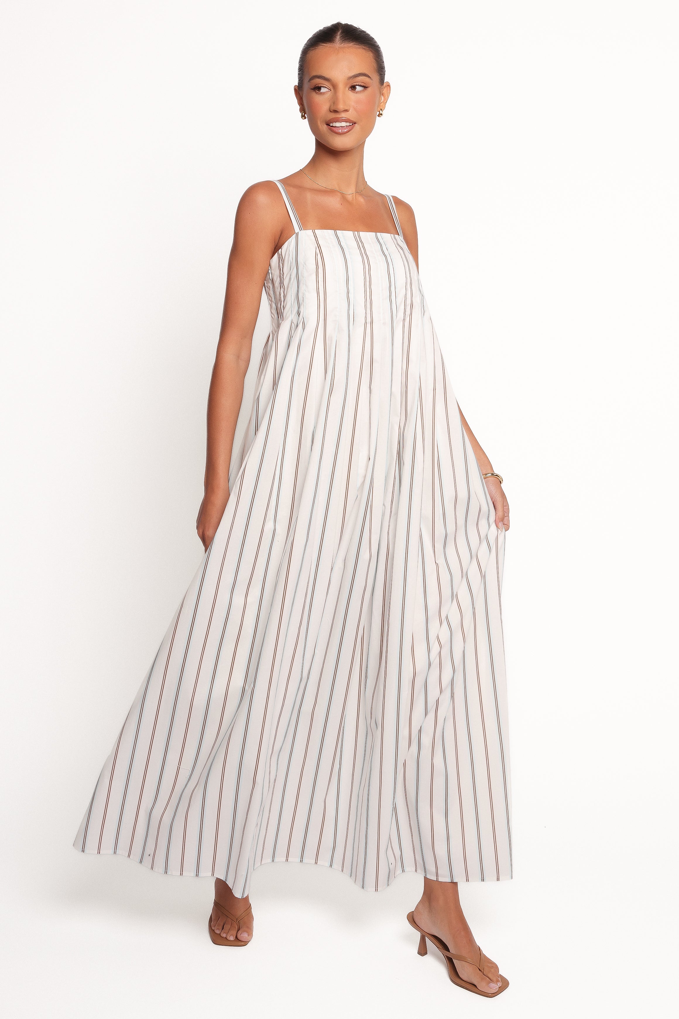 Petal and Pup USA DRESSES Corfu Midi Dress - Blue Stripe (Hold for Amazon)