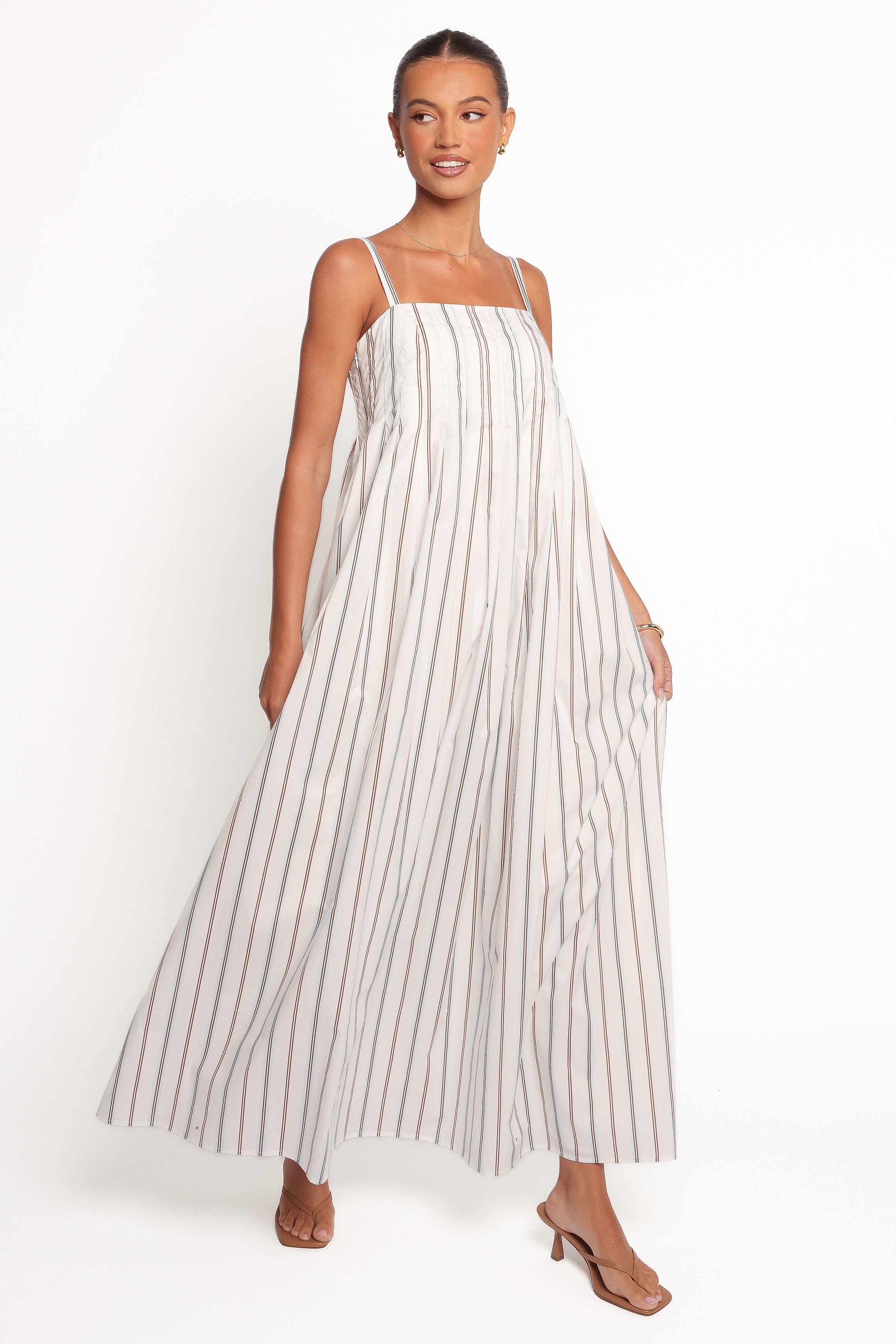 Petal and Pup USA DRESSES Corfu Midi Dress - Blue Stripe (Hold for Amazon)